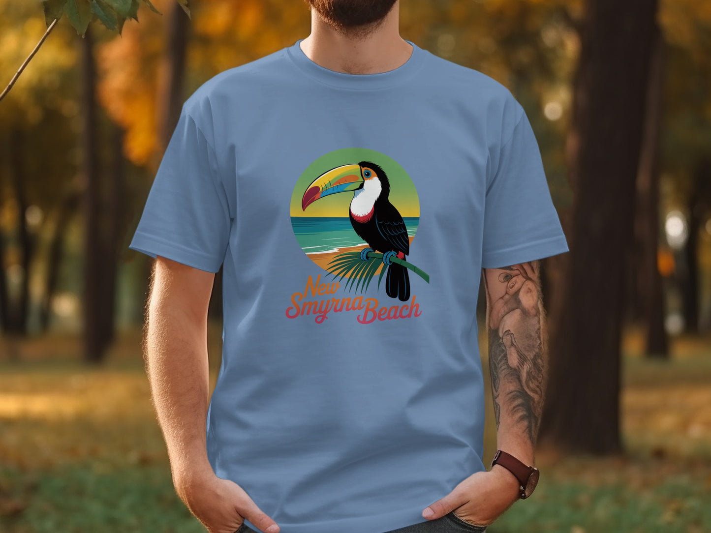 New Smyrna Beach Toucan Graphic Print T-Shirt product type