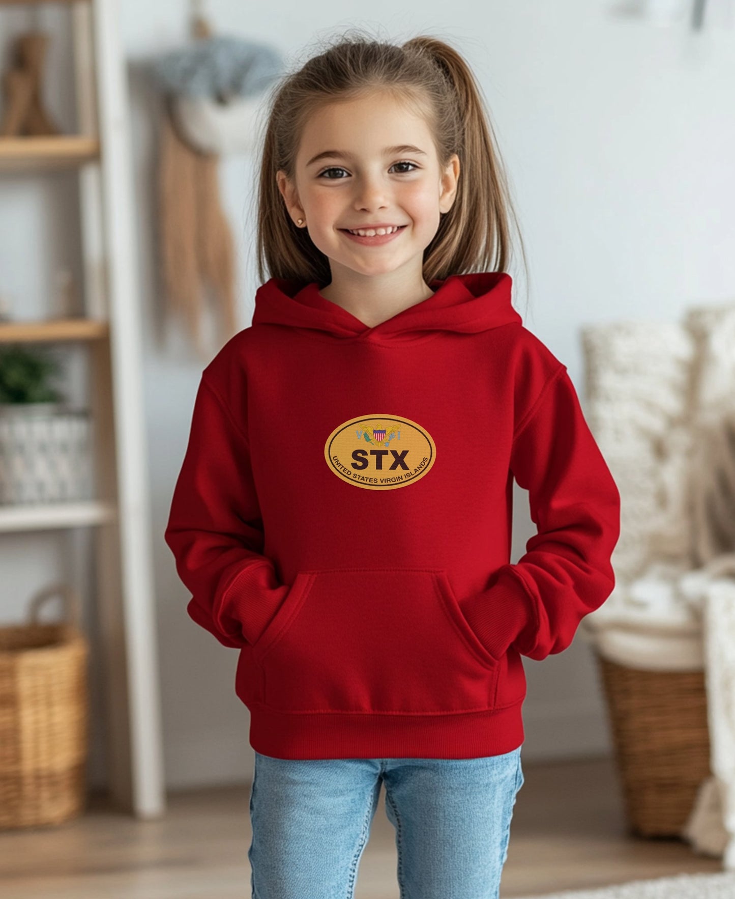 Red Hoodie with STX Emblem Kids' Sweatshirt product type