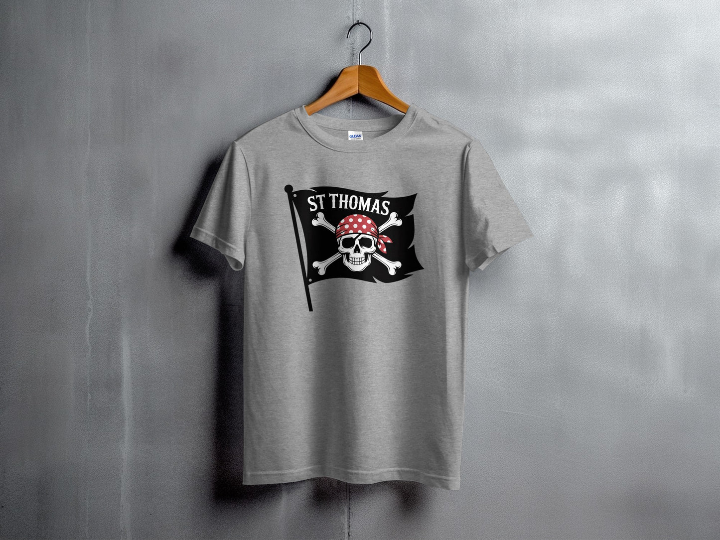St Thomas Pirate Skull Graphic Print Tee Shirt product type