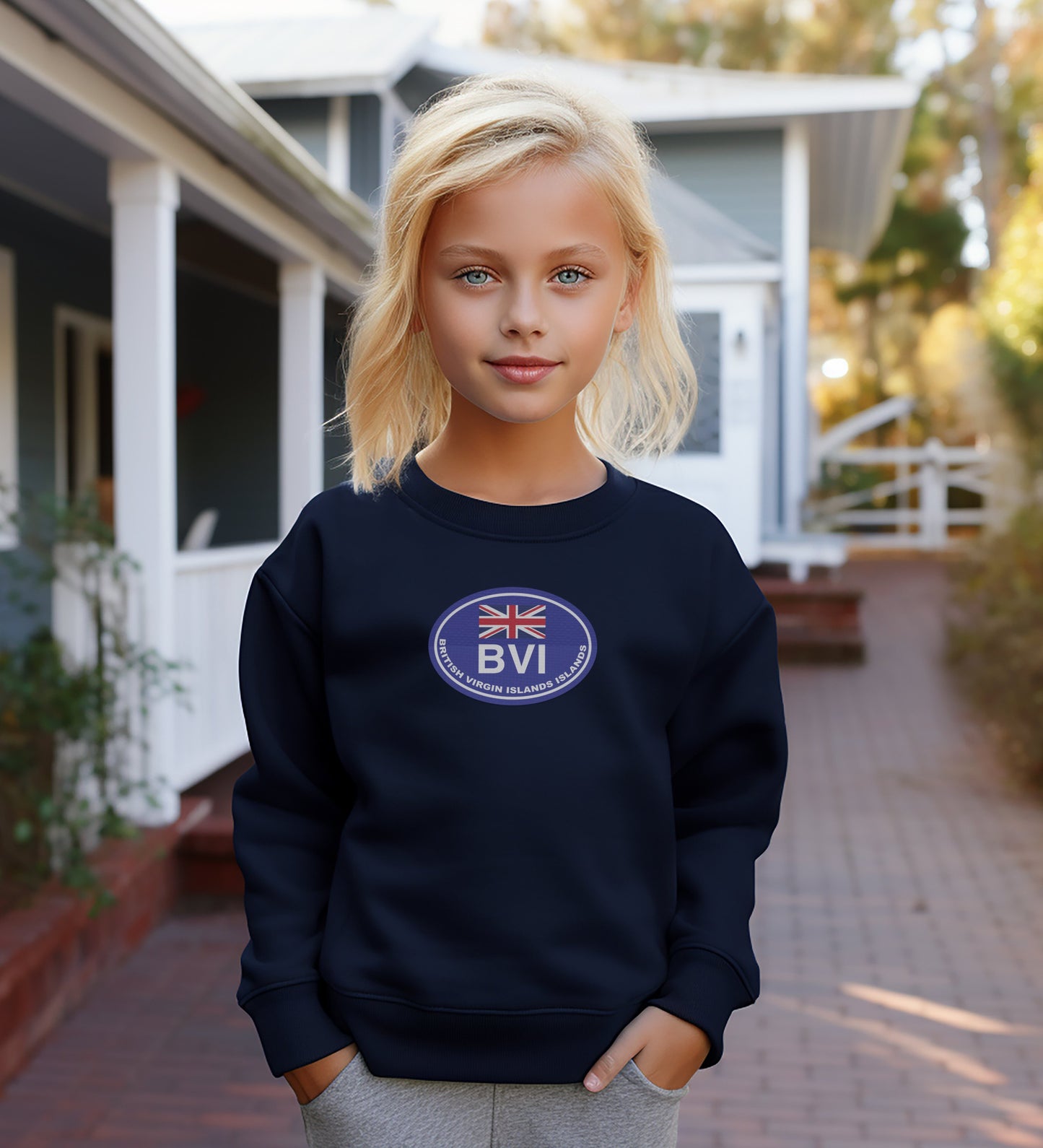 Kids BVI Logo Navy Sweatshirt Clothing product