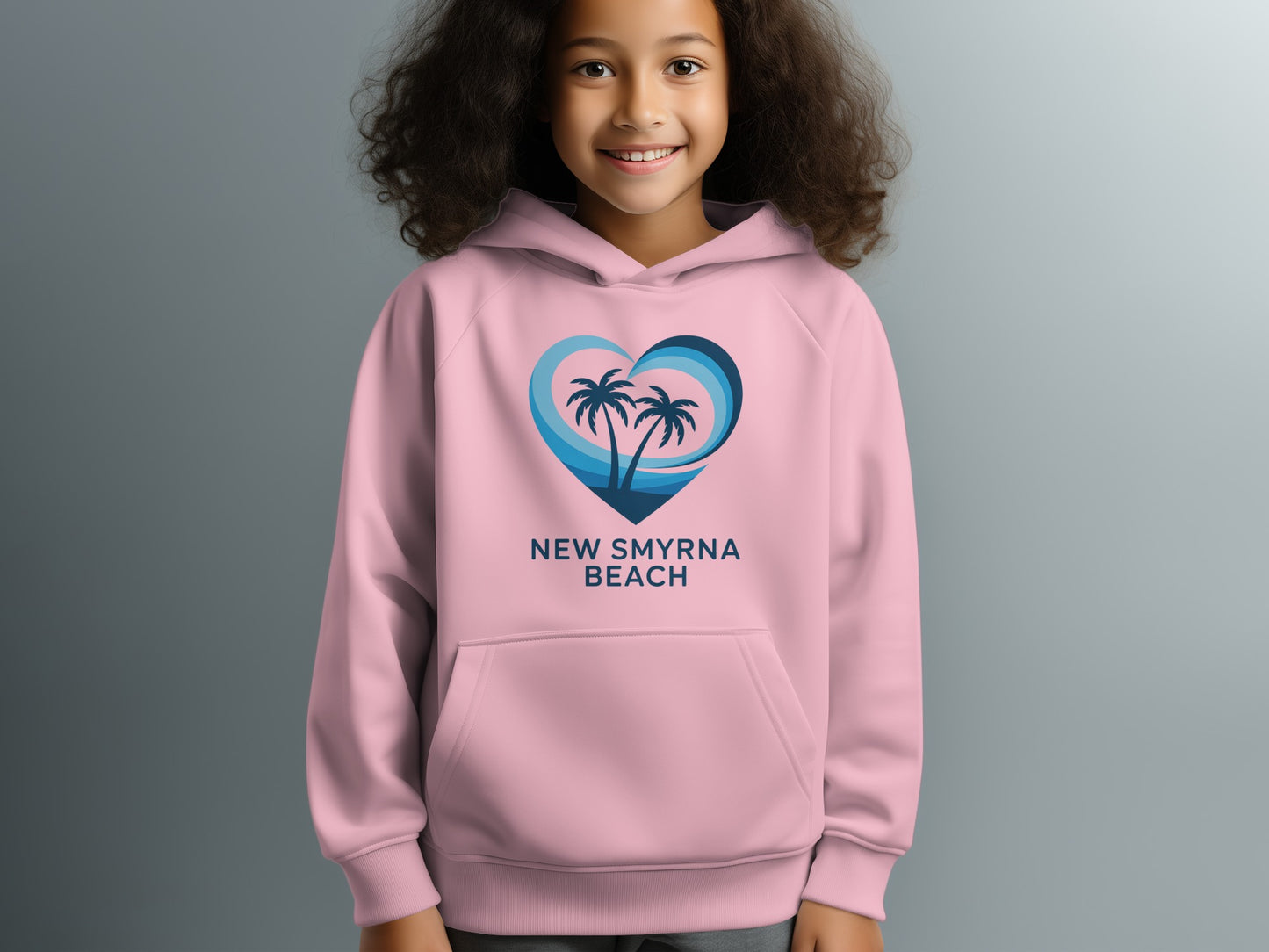 New Smyrna Beach Heart and Palm Youth Hoodie product