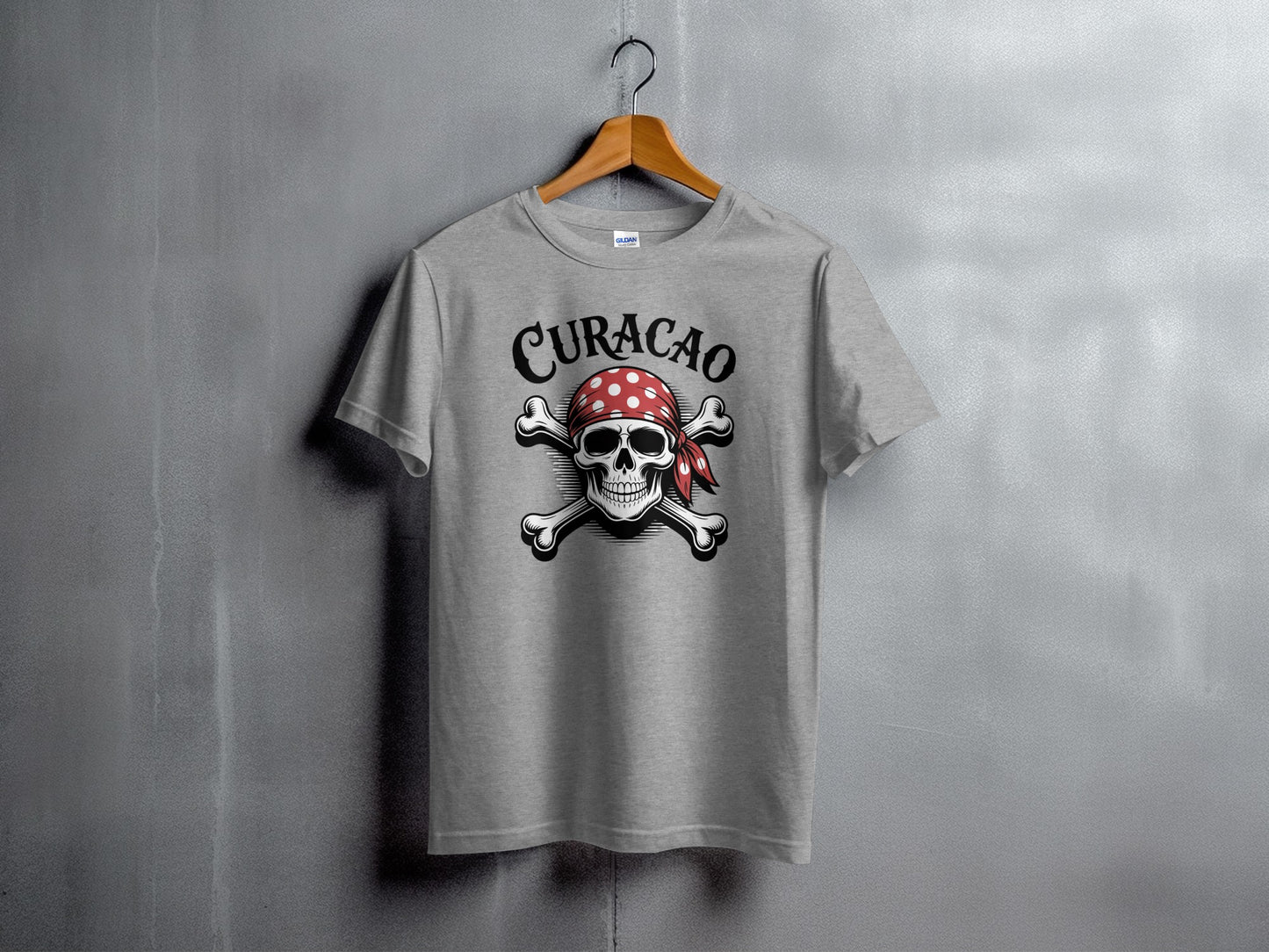 Curacao Pirate Skull and Crossbones T-shirt product type