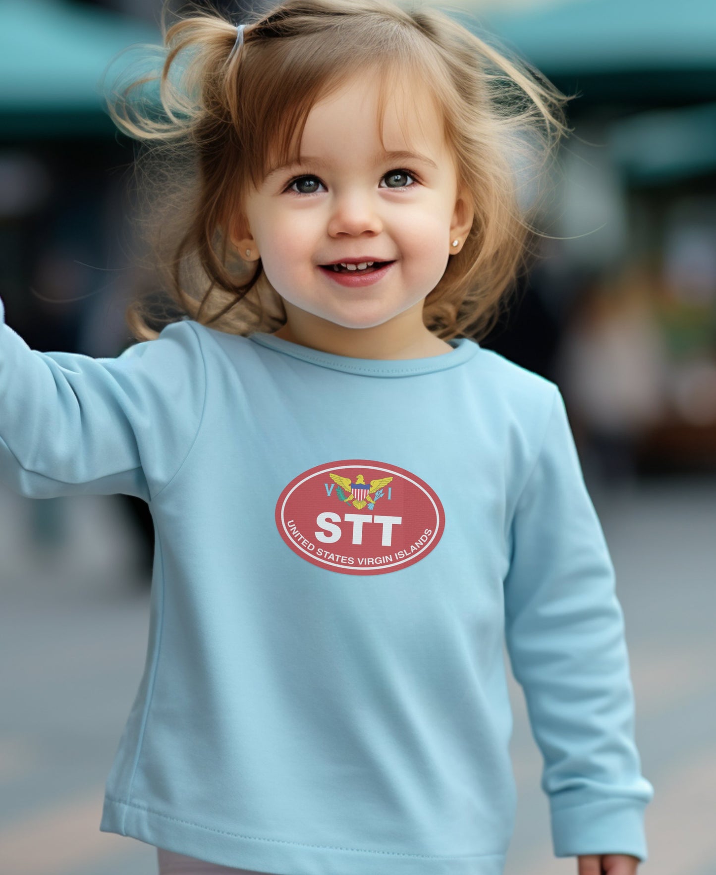 St Thomas exploring pirate history at Blackbeard's Castle Toddler Long Sleeve T-Shirt