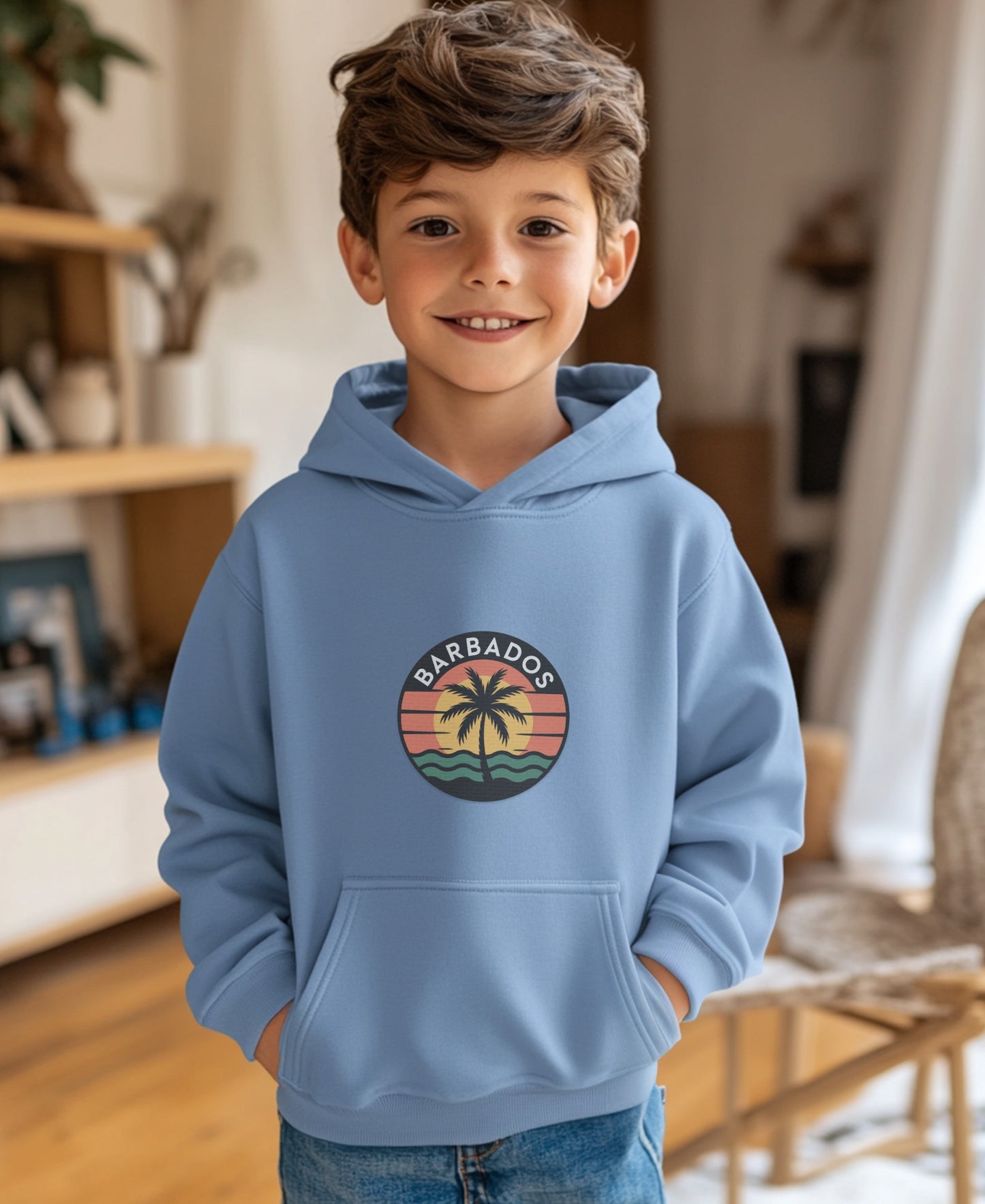 Barbados Palm Tree Graphic Kids Hoodie product