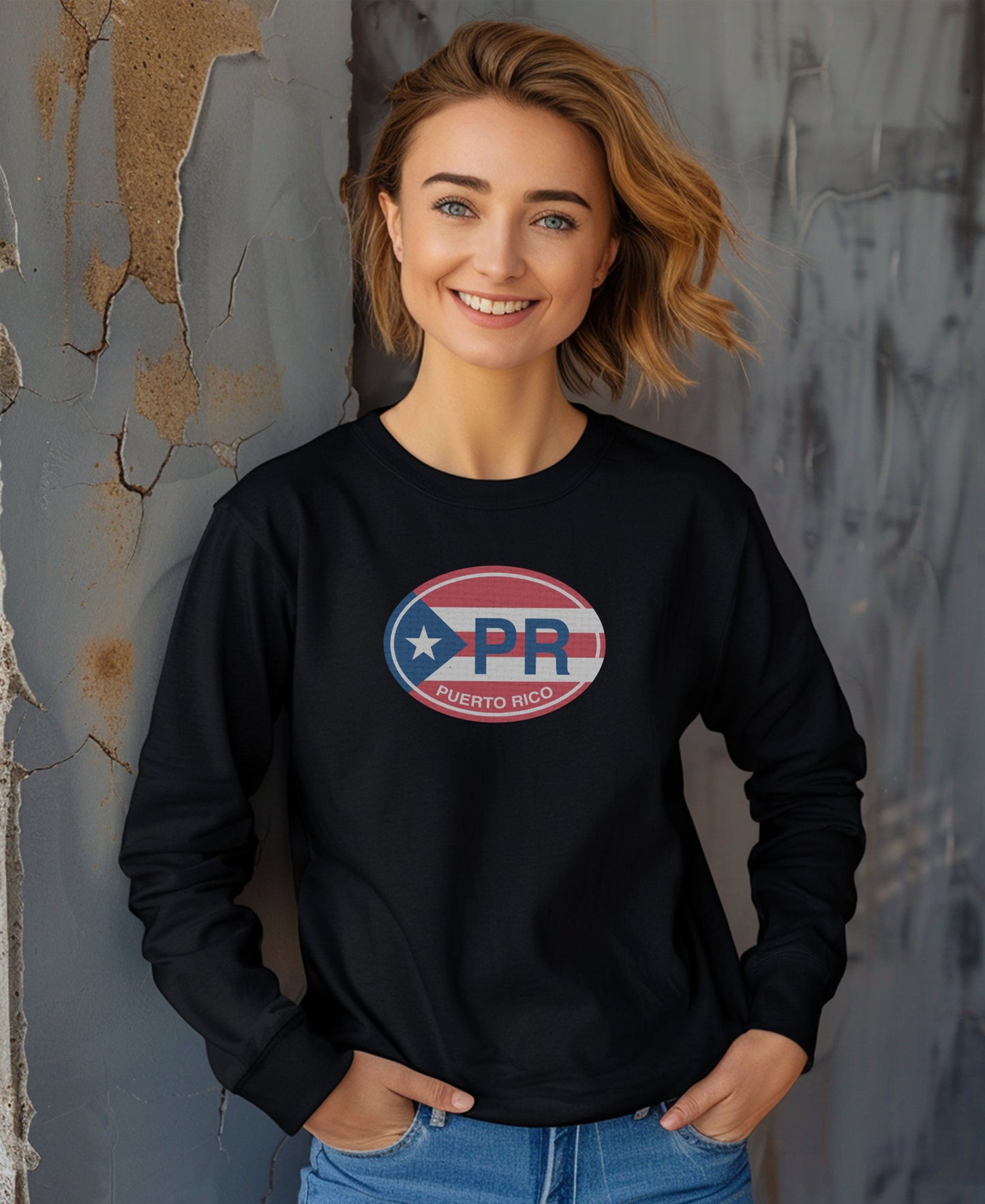 Women's Long Sleeve Puerto Rico Flag Sweater product type