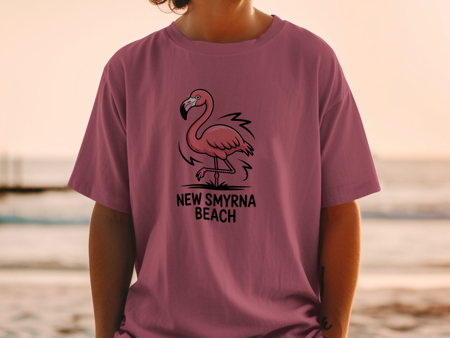 New Smyrna Beach Pink Flamingo Graphic T-Shirt product type