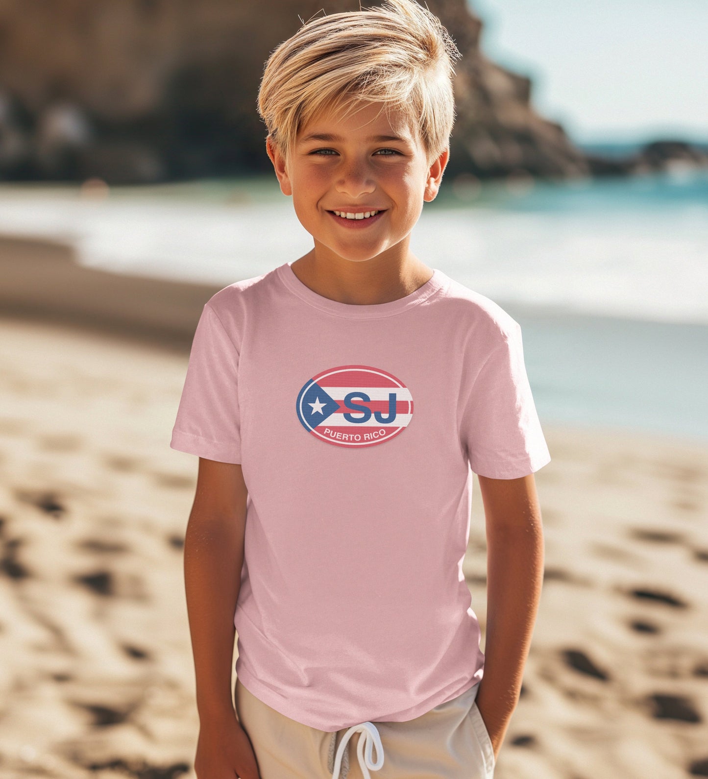Puerto Rico SJ Flag Graphic Beach Casual Product Type