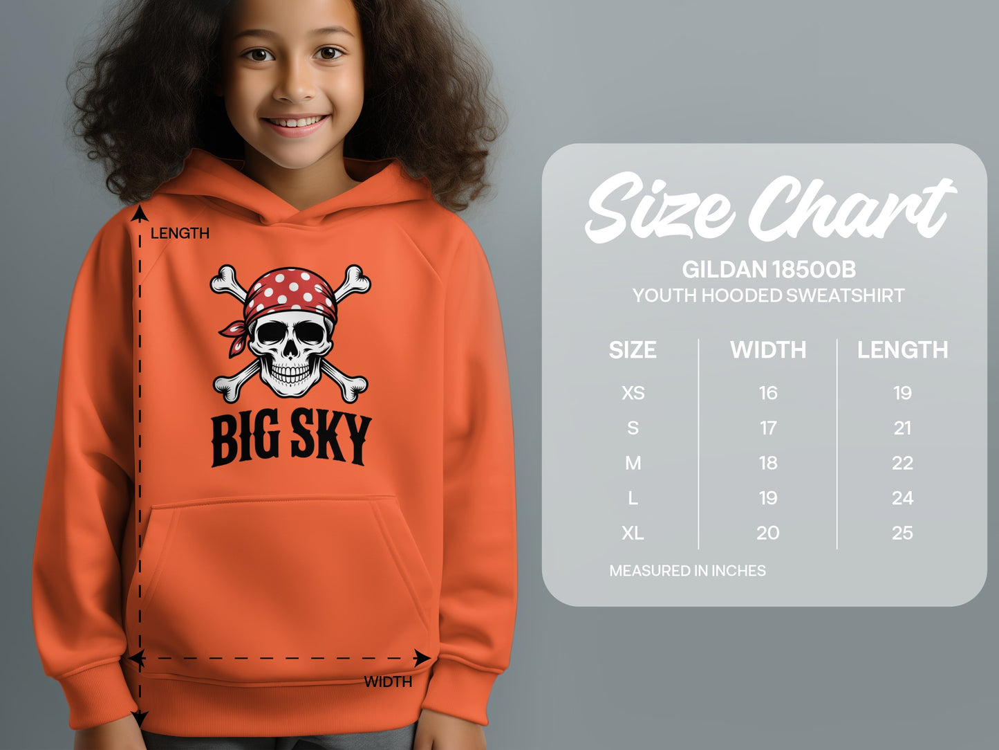 Big Sky Skull Youth Hooded Sweatshirt product type