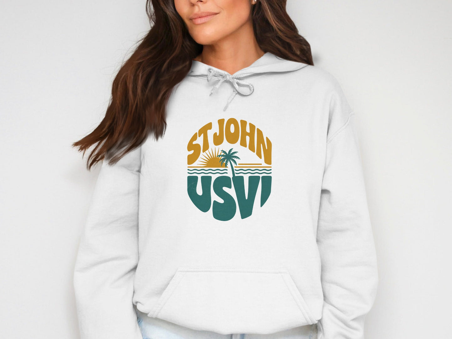 St John USVI Graphic Design White Hoodie product