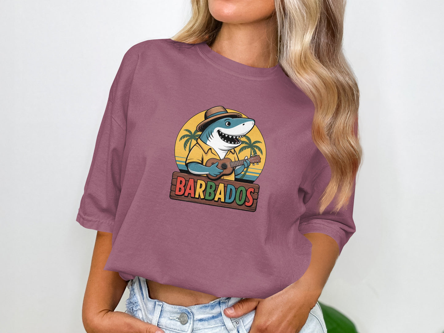Vintage Style Shark Graphic Barbados T-Shirt product type