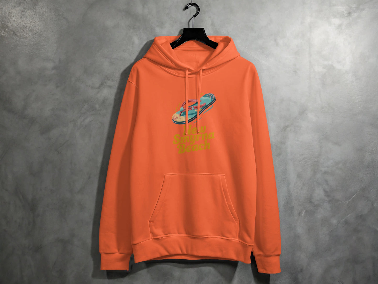 Stylish Beach Graphic Orange Hoodie product
