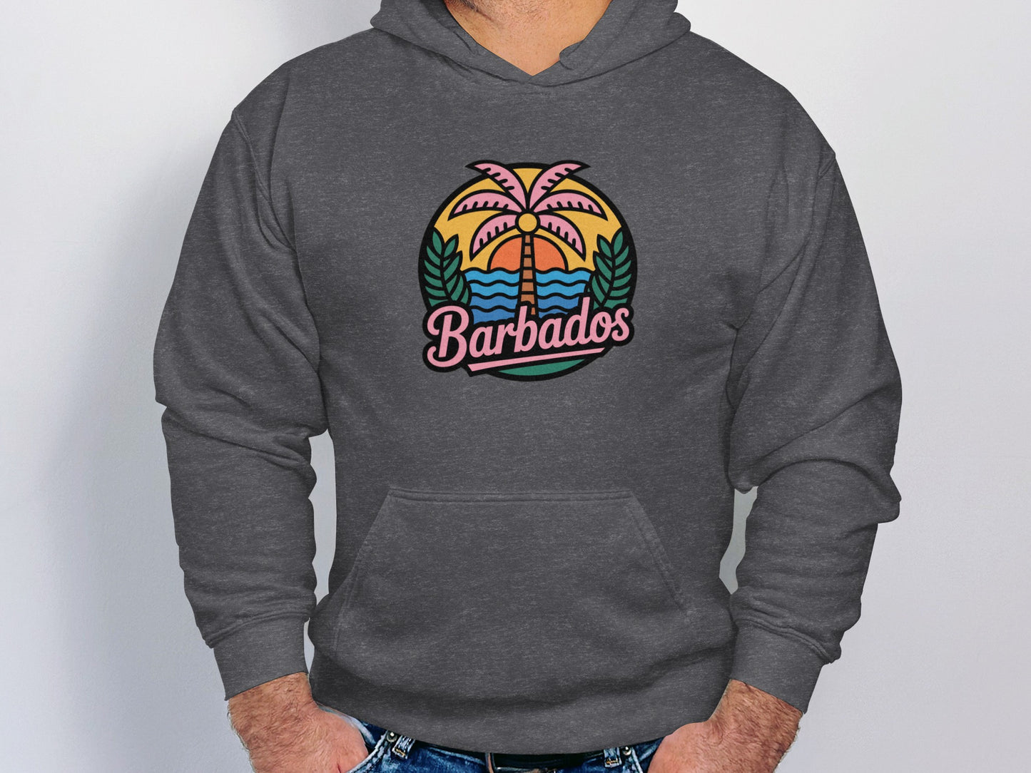 Barbados Palm Tree Sunset Graphic Hoodie product