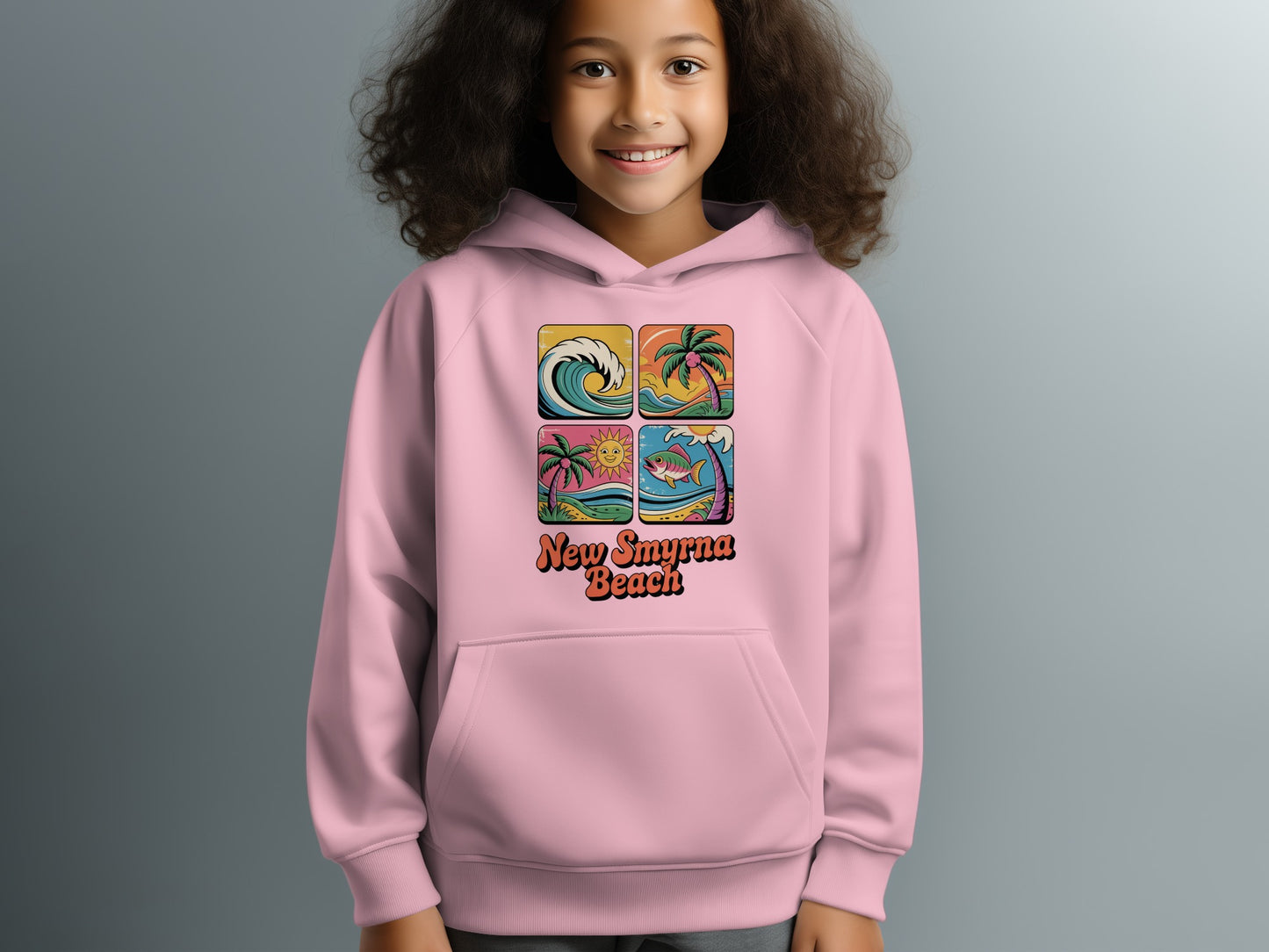 New Smyrna Beach Graphic Kids Hoodie product type