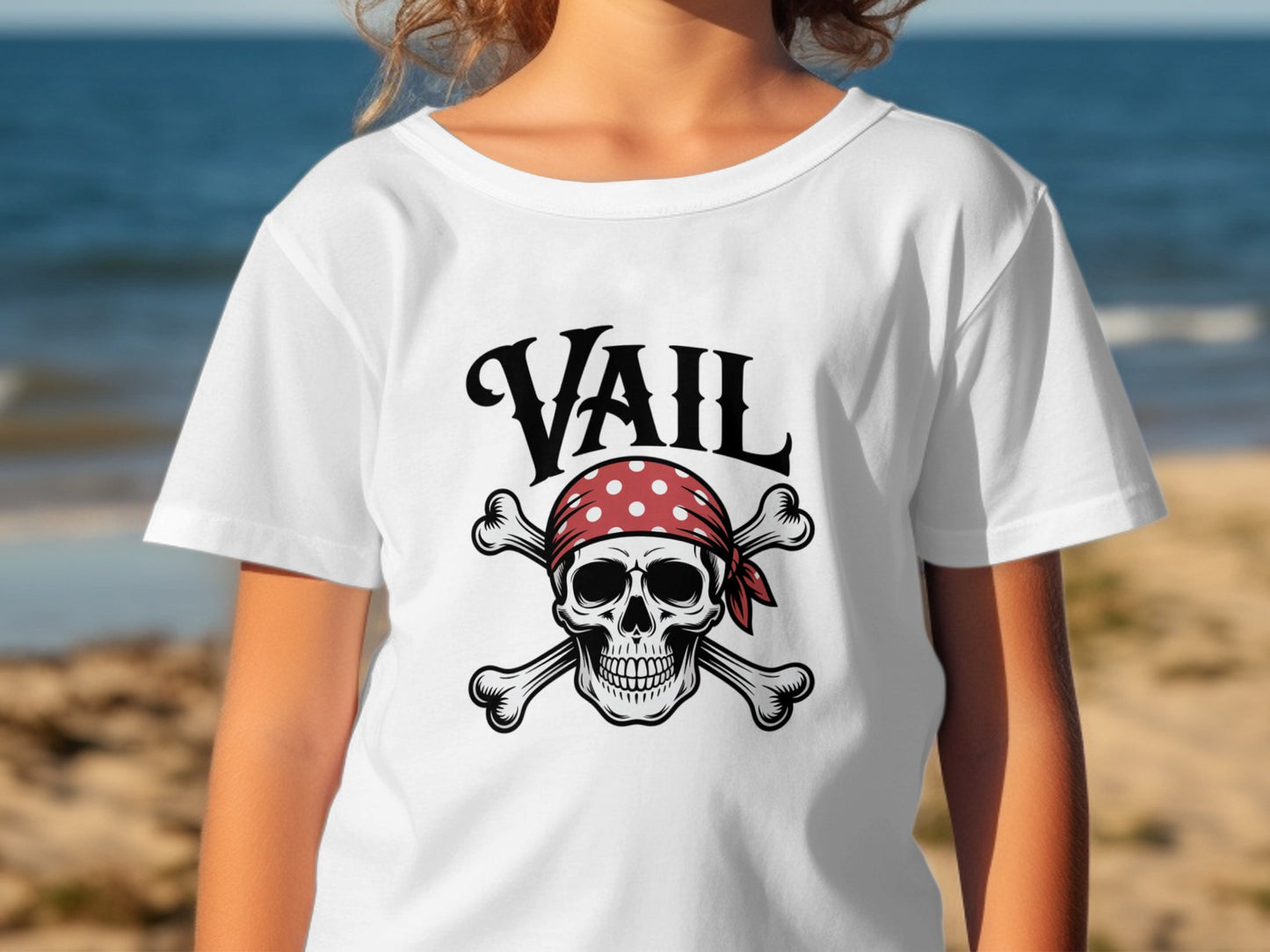 Vail Skull with Bandana Graphic Printed T-shirt product type