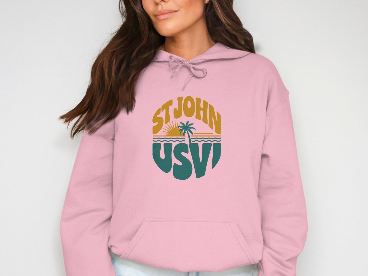 St John USVI Palm Sunset Graphic Hoodie product