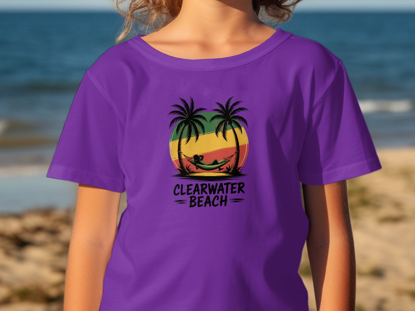 Clearwater Beach Purple T-Shirt Perfect for Summer product type