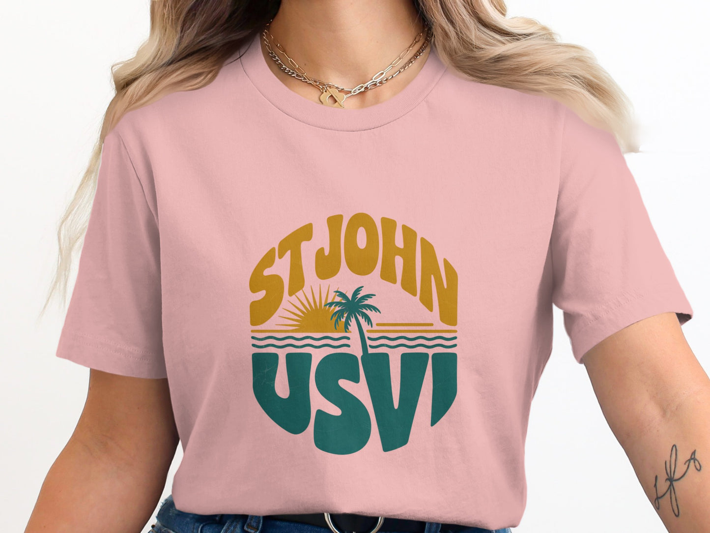 St John USVI Colorful Graphic Casual T-Shirt product type