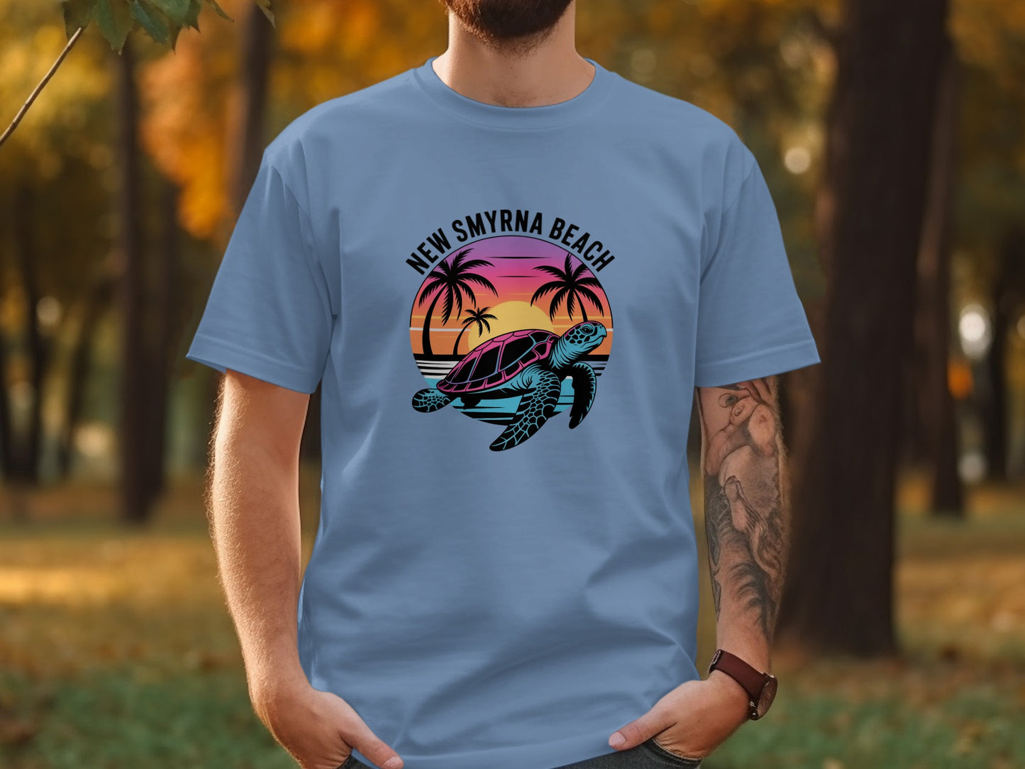 New Smyrna Beach Turtle Graphic Tee Shirt product type