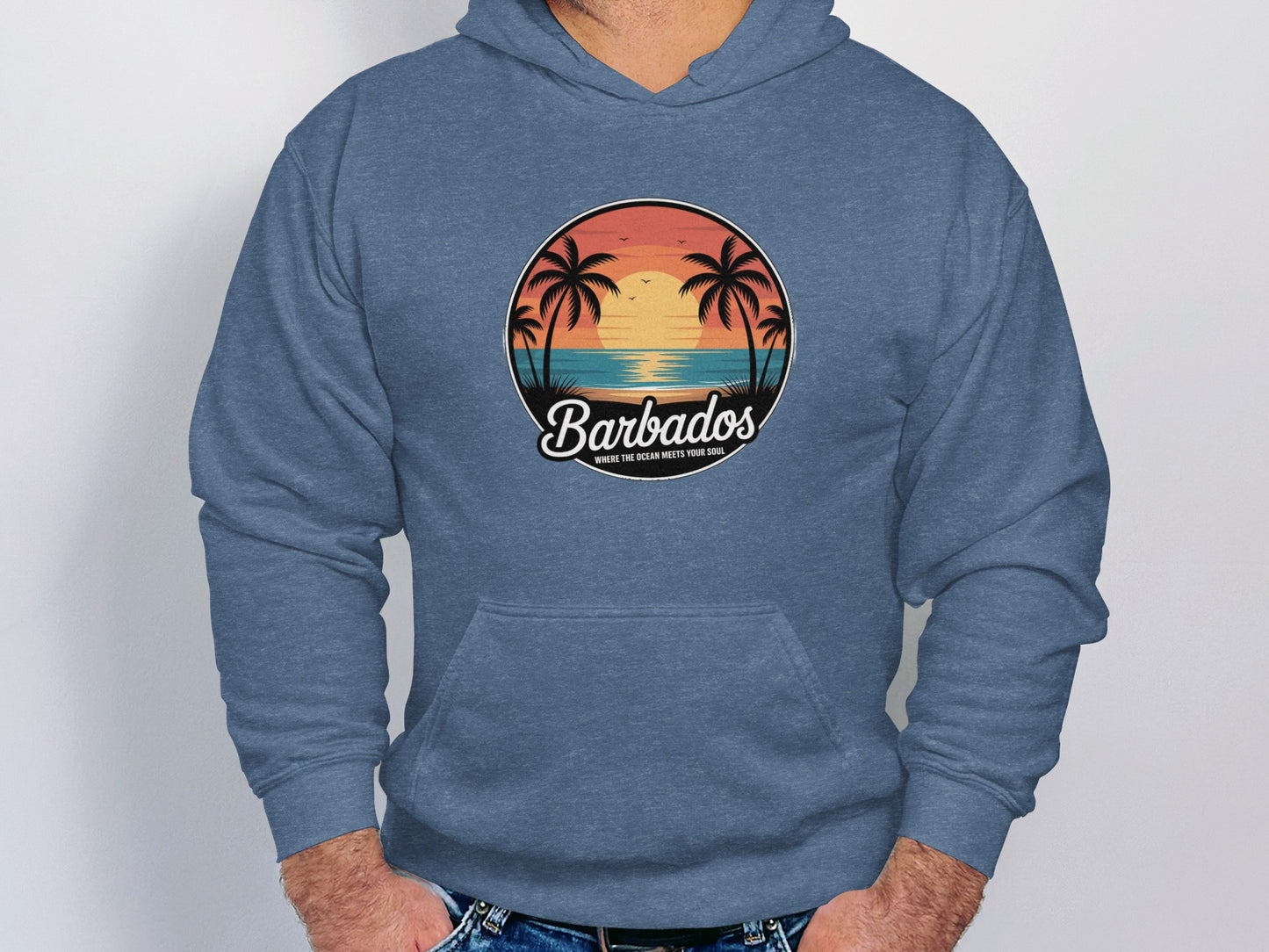 Barbados Sunset Palms Hooded Sweatshirt product type
