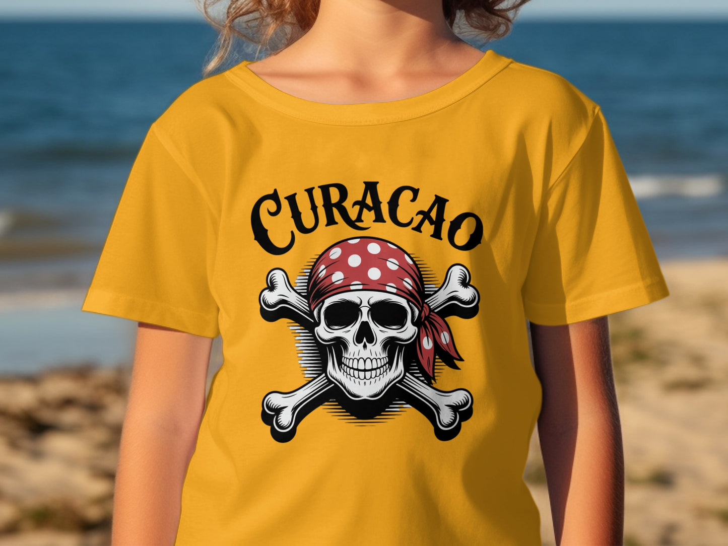 Curacao Pirate Skull Design Kids T-shirt product type