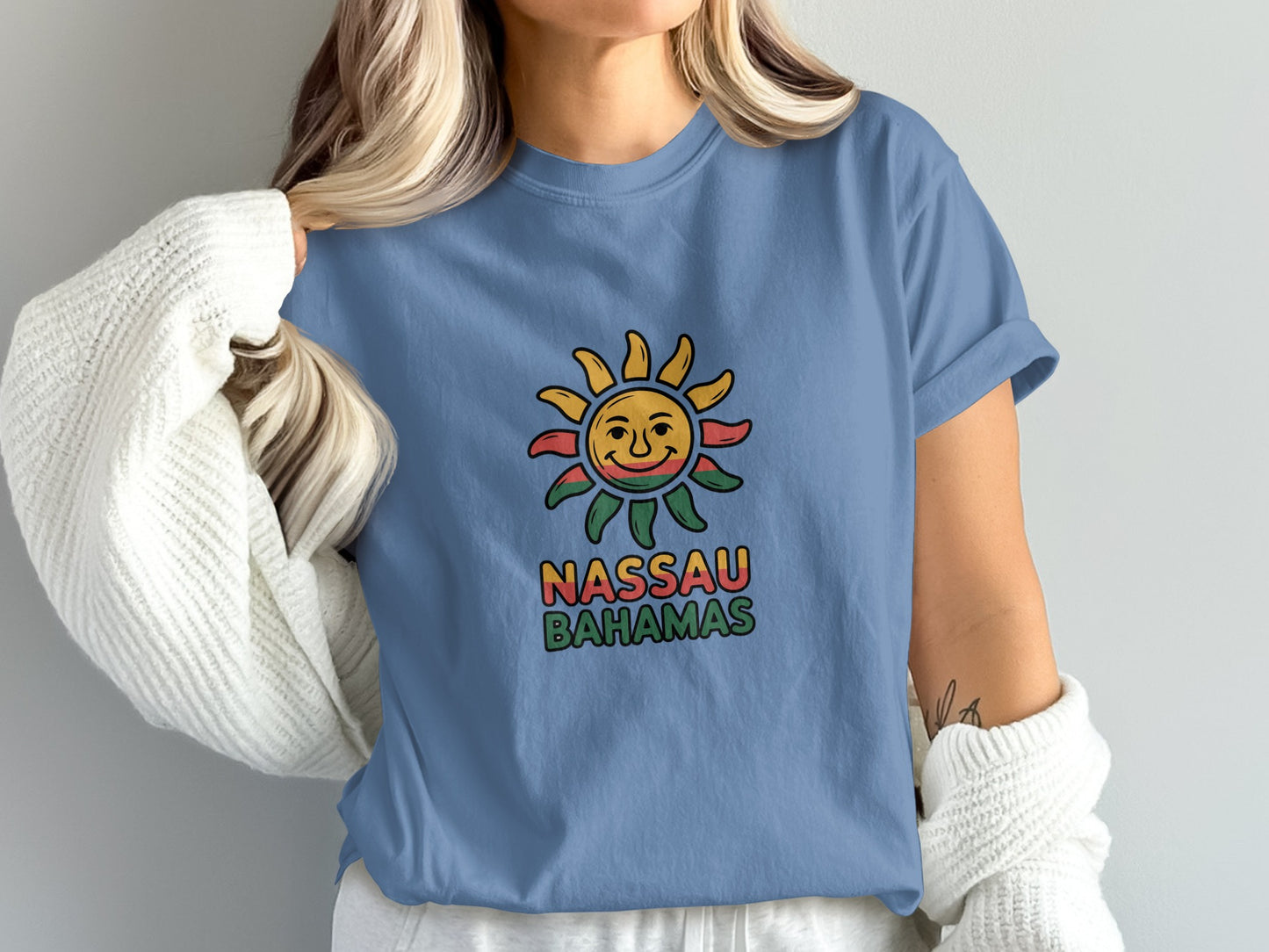 Nassau Bahamas Sunny Smiley Face Graphic T-Shirt product type