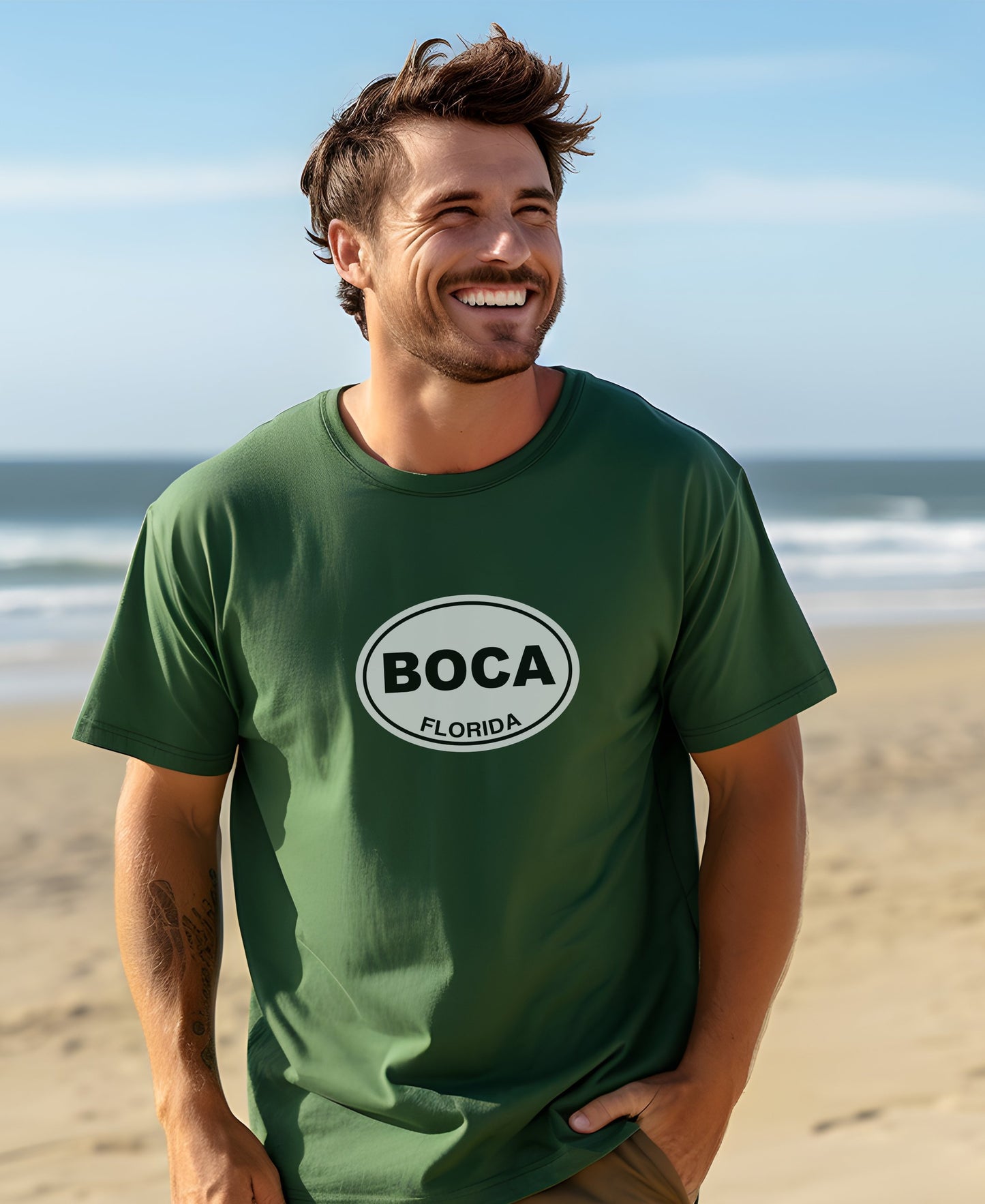 Casual Green Boca Florida Beach T-Shirt product type