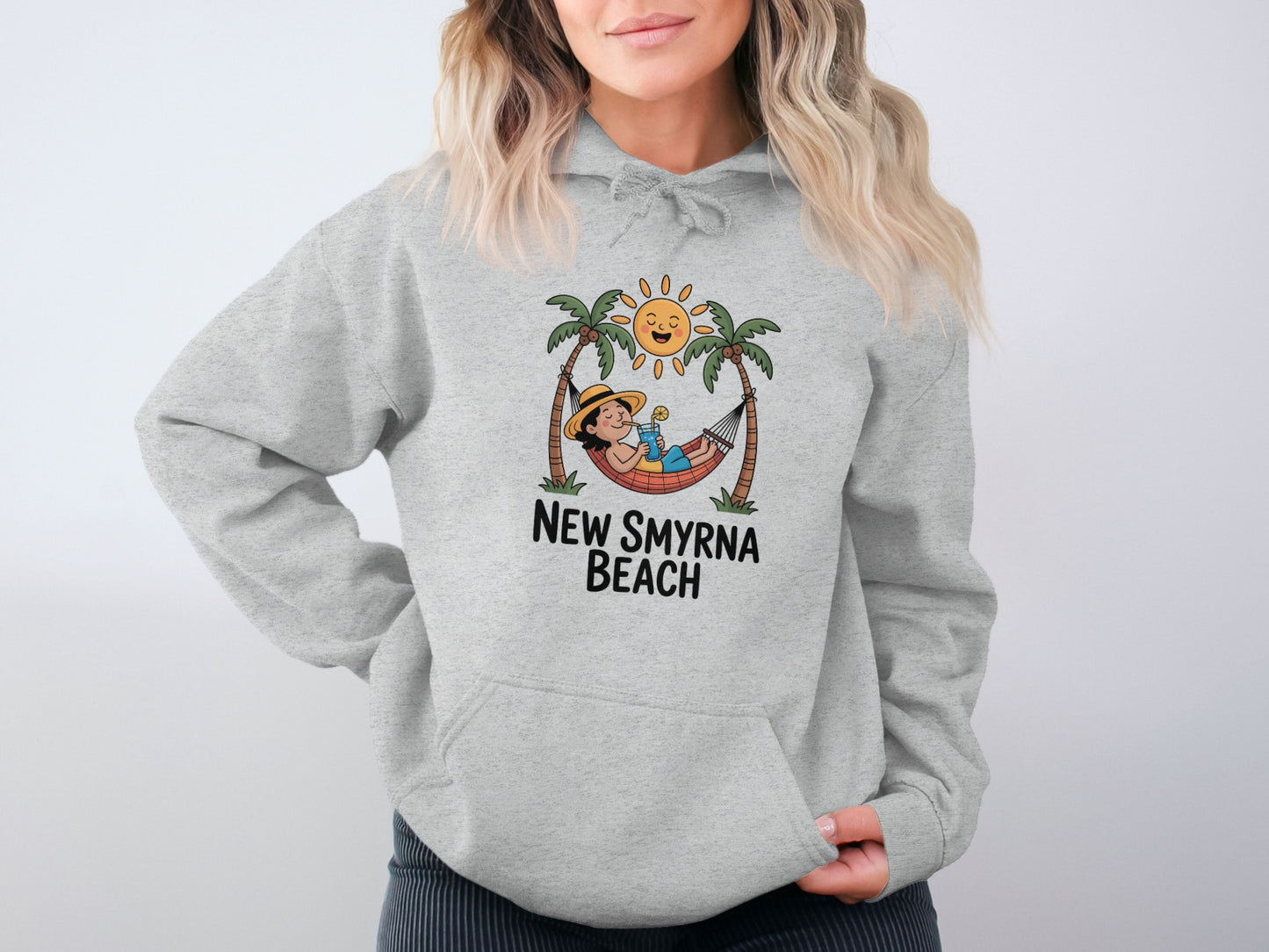 New Smyrna Beach with Palm Trees Hoodie product type