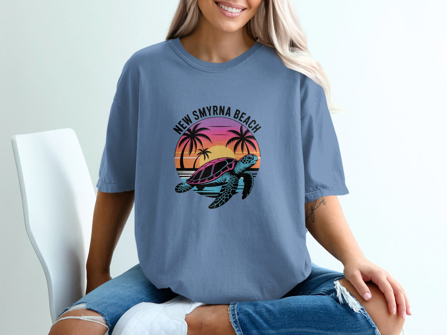 New Smyrna Beach Turtle Design Graphic Tee product type