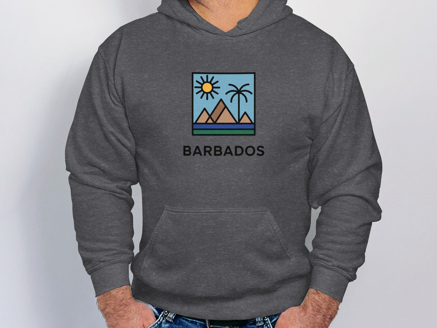 Barbados Sun and Palm Graphic Hoodie product