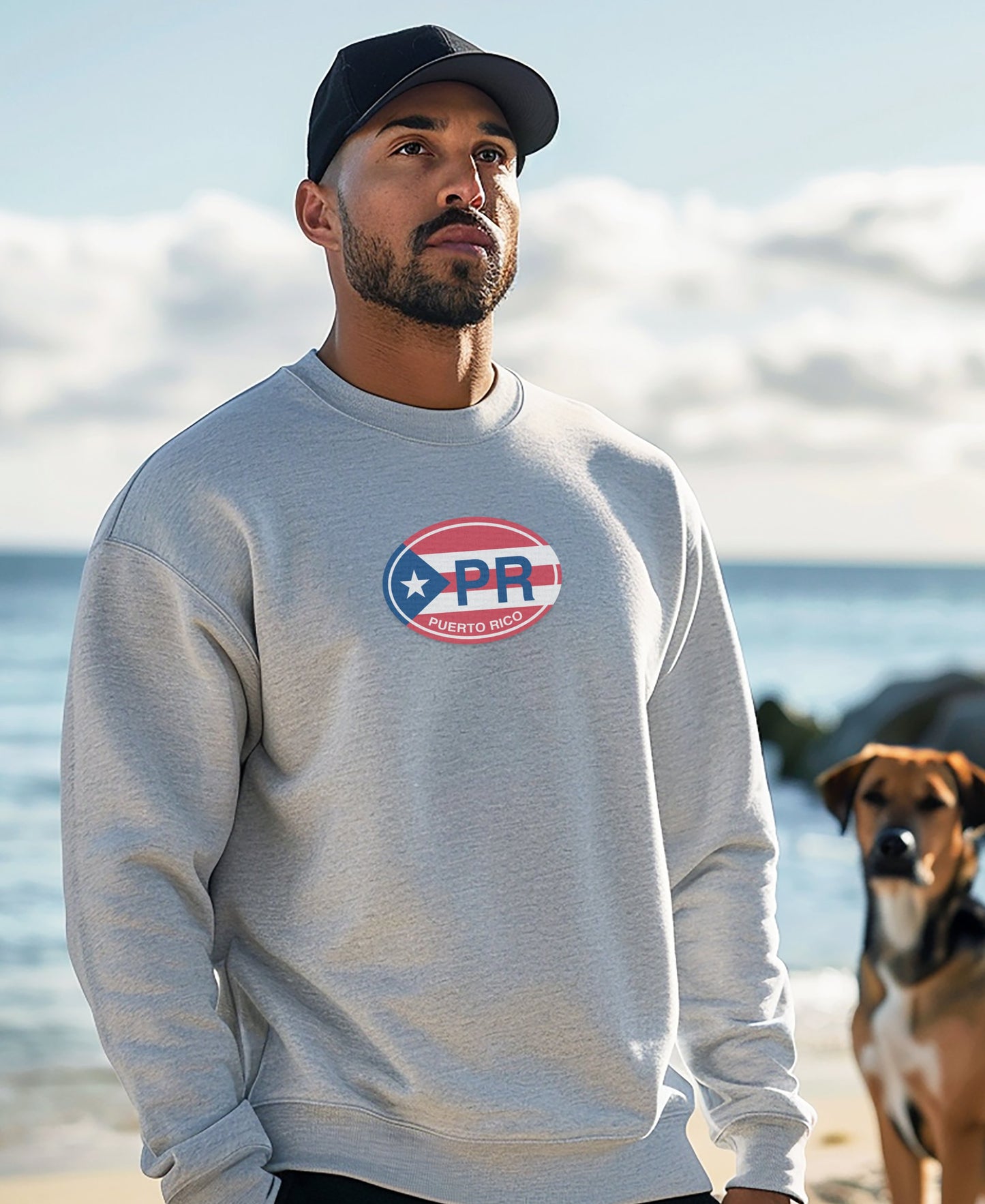 Puerto Rico PR Circle Design Athletic Sweatshirt product type