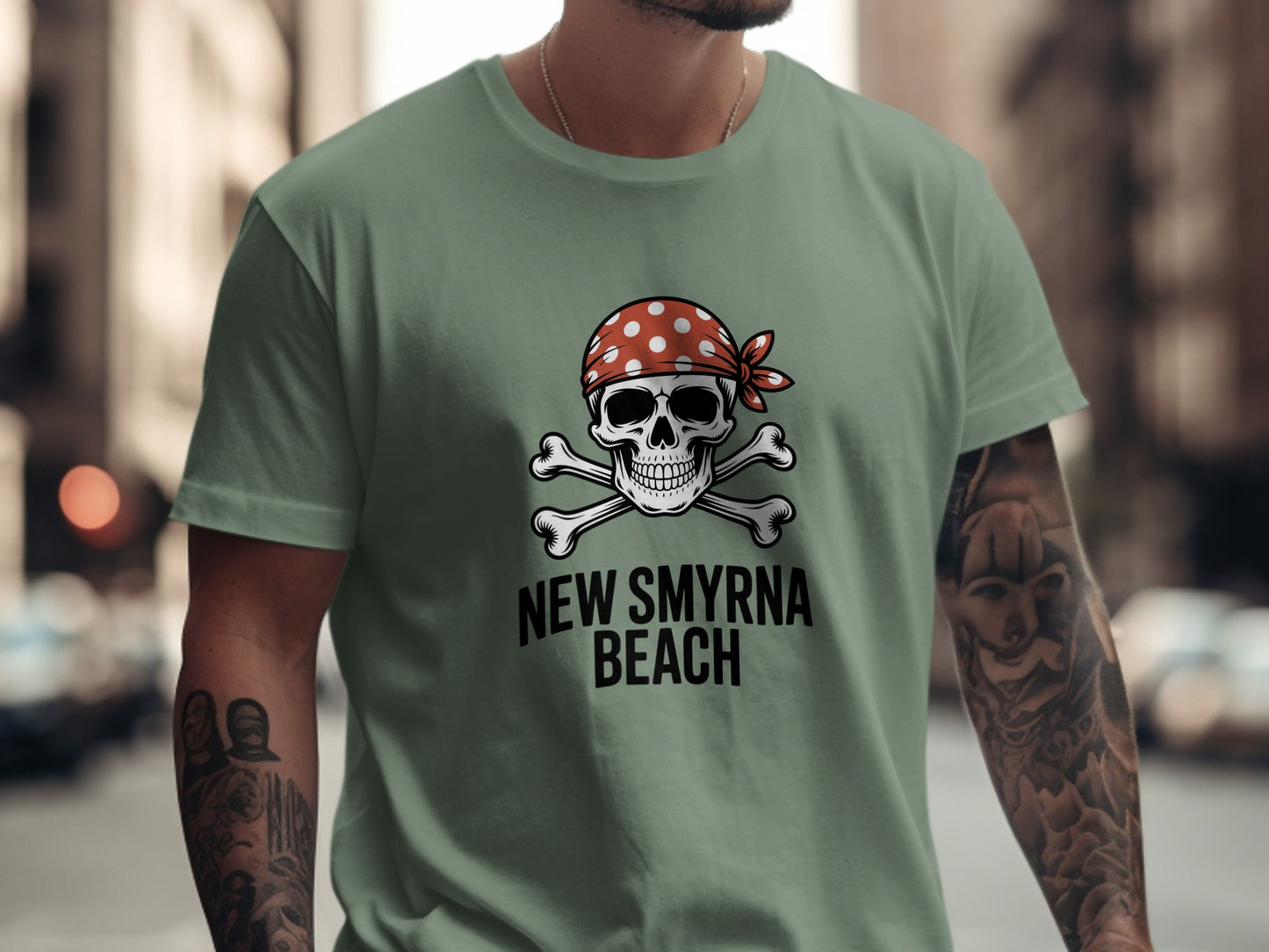 New Smyrna Beach Pirate Skull Graphic Tee product