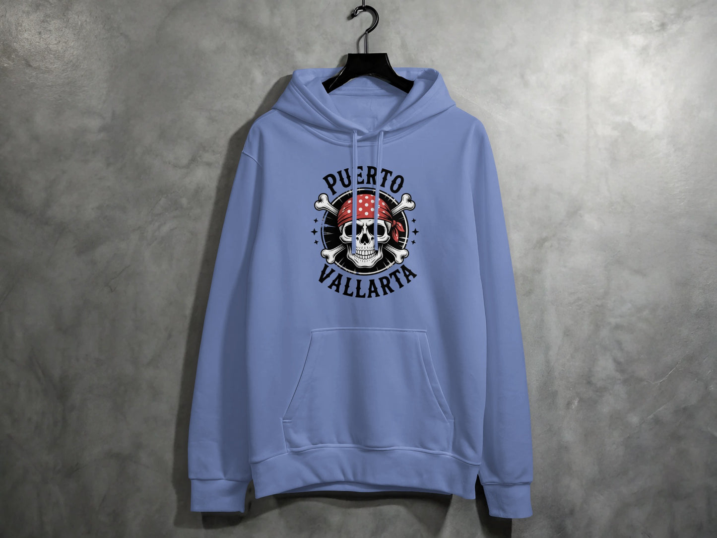 Puerto Vallarta Skull Graphic Light Blue Hoodie product