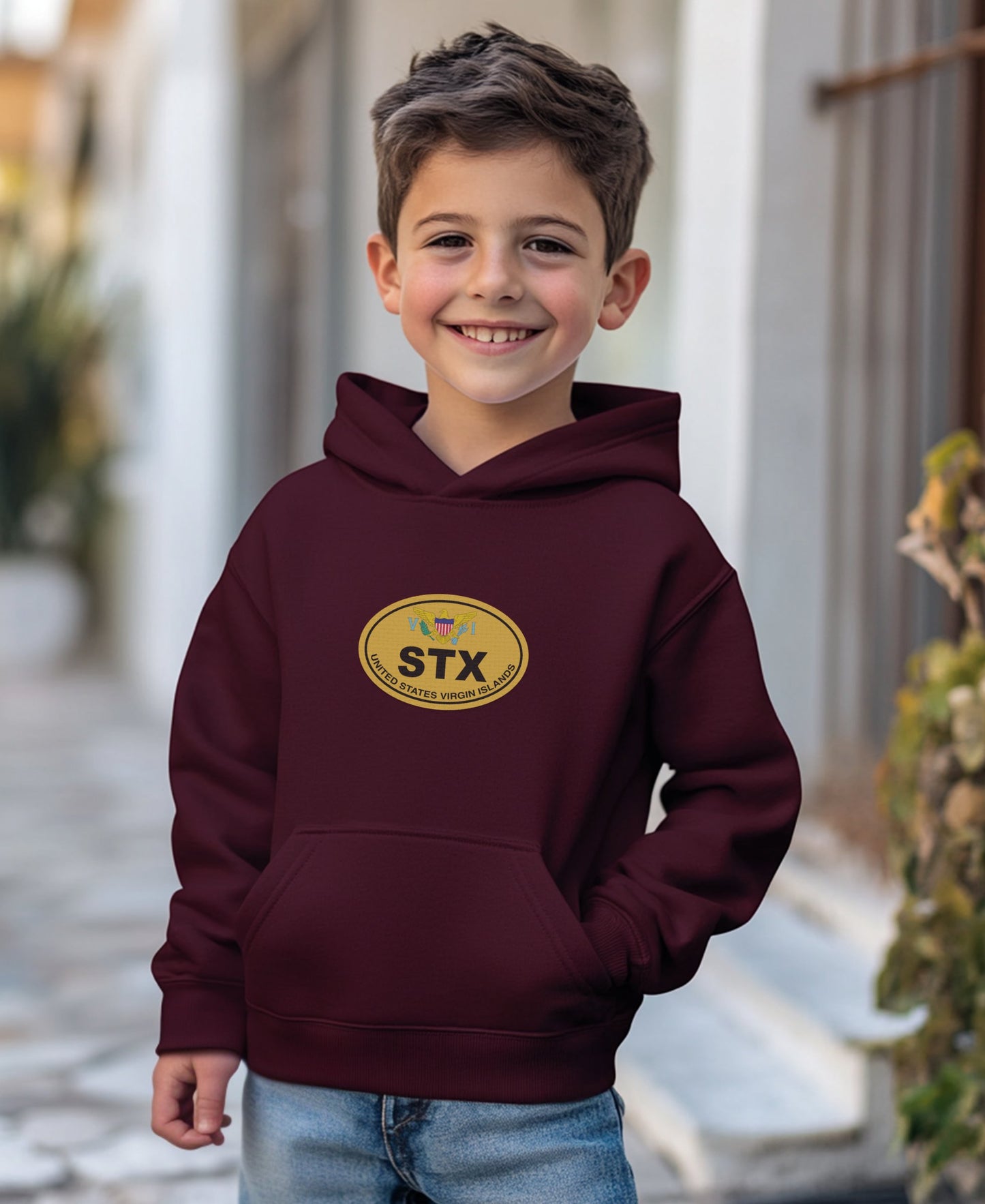 STX Logo Design Maroon Children's Hoodie product