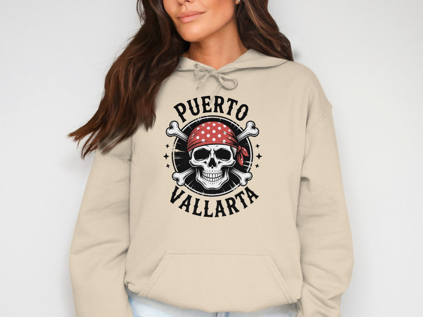 Puerto Vallarta Skull Pirate Hooded Sweatshirt product type
