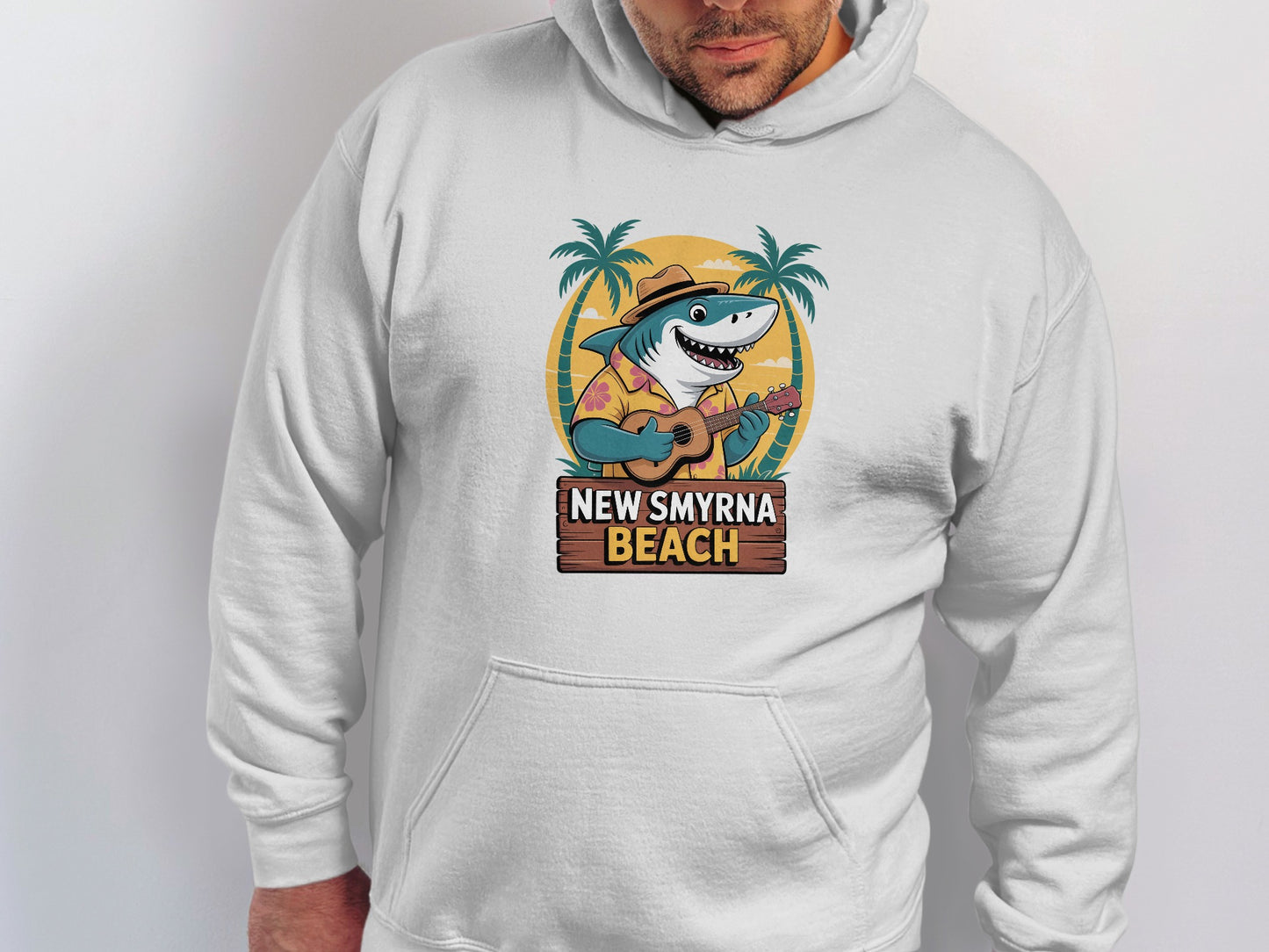 New Smyrna Beach Shark Graphic Hoodie product type