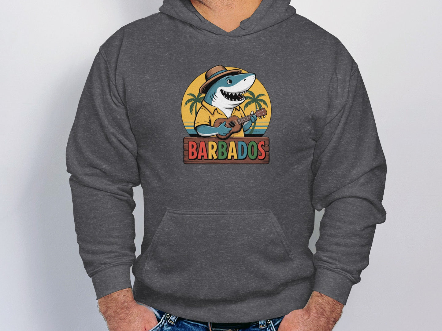 Barbados Shark with Guitar Graphic Hoodie product