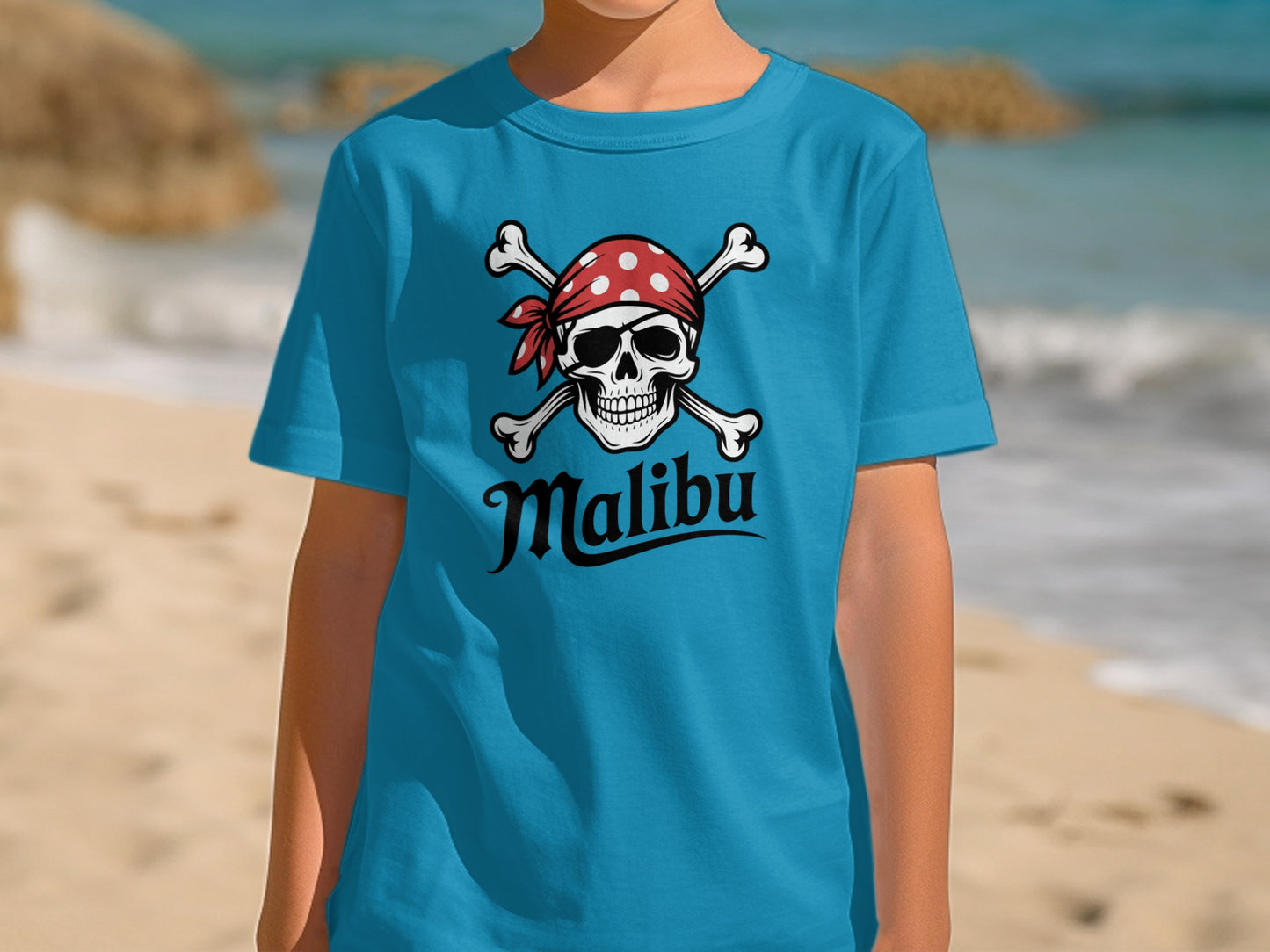 Malibu Skull and Crossbones Pirate T-Shirt product