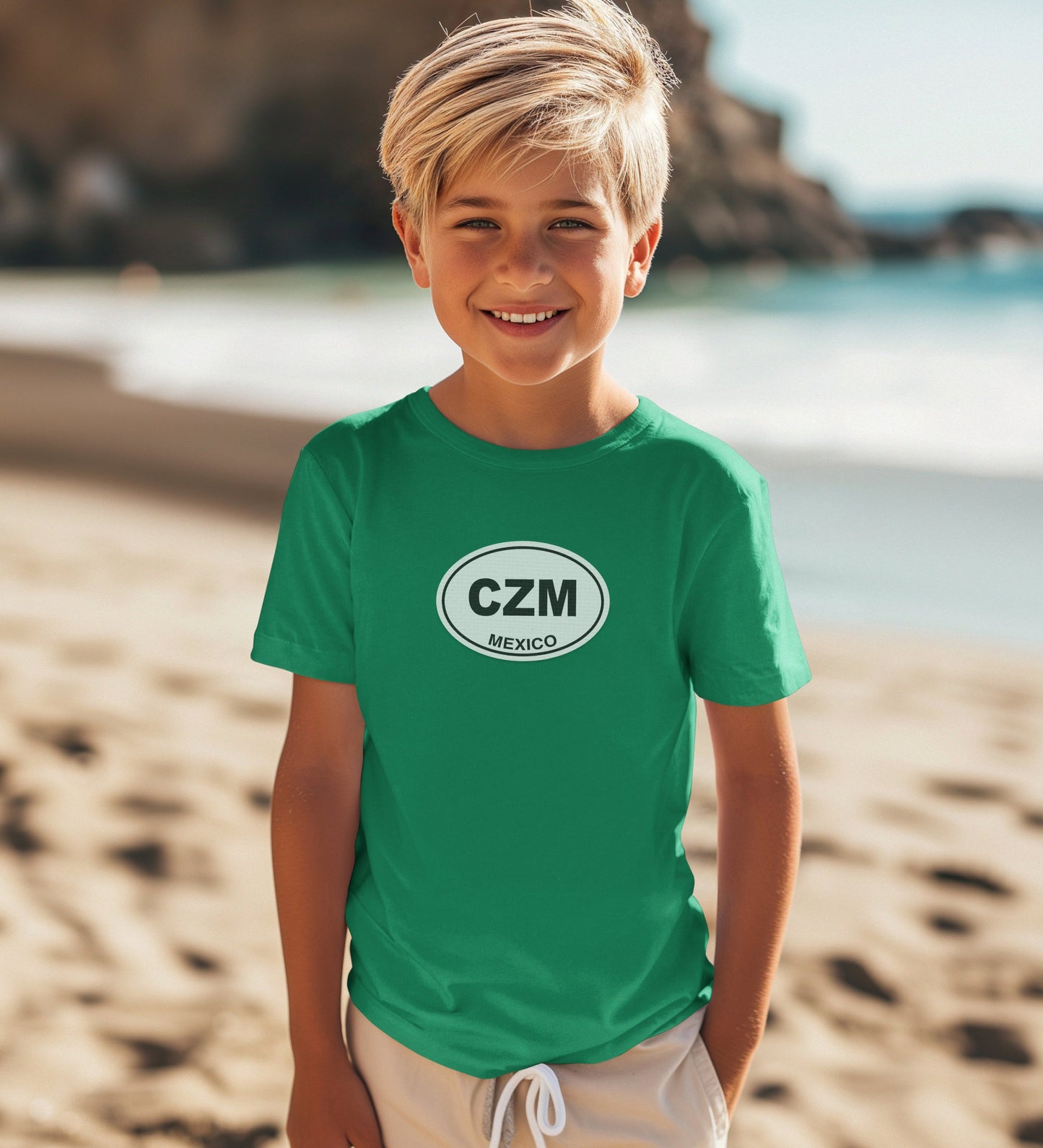 Stylish Green CZM Mexico Logo T-Shirt for Kids product