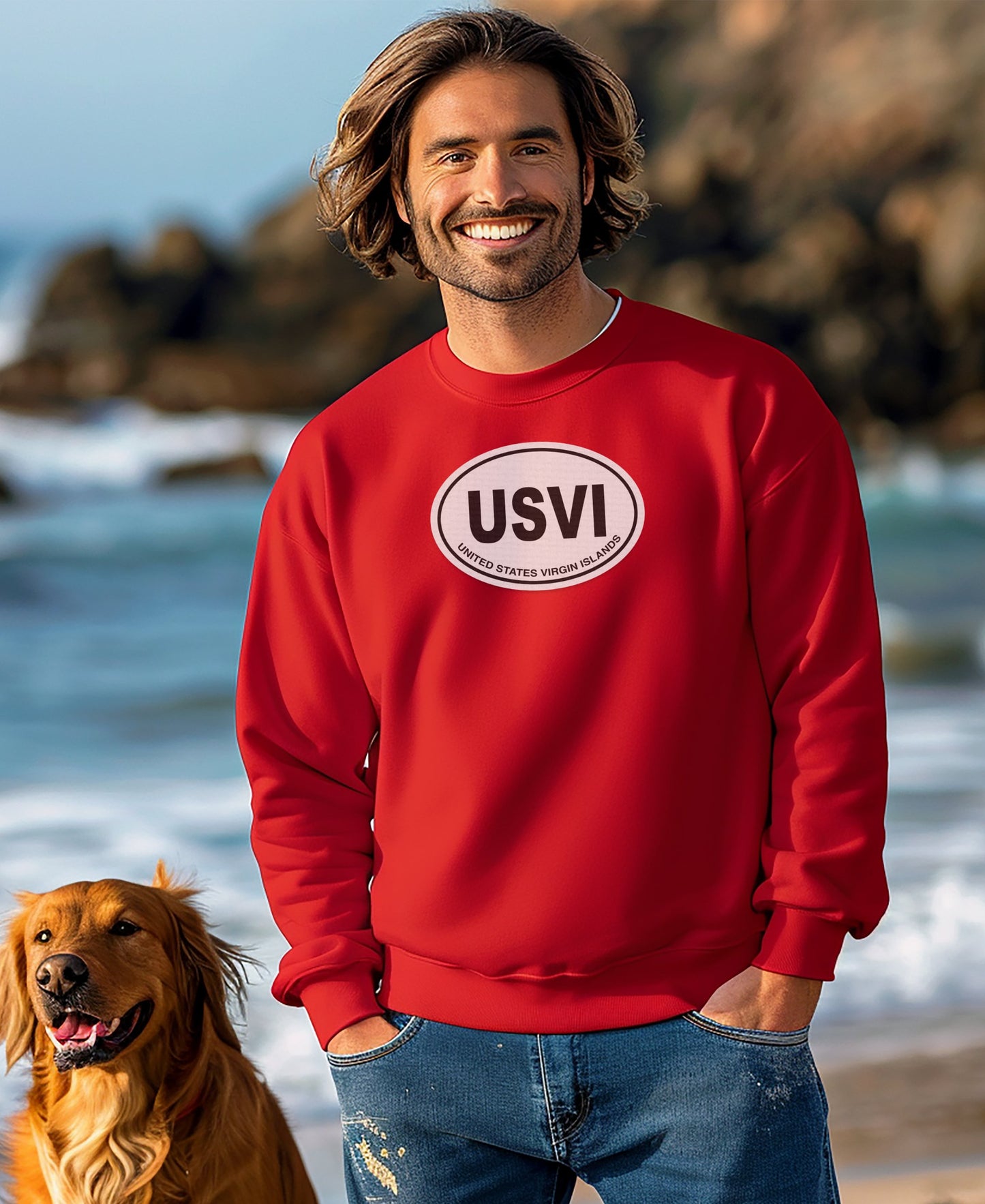 USVI Logo Sweatshirt ideal for casual activities product type