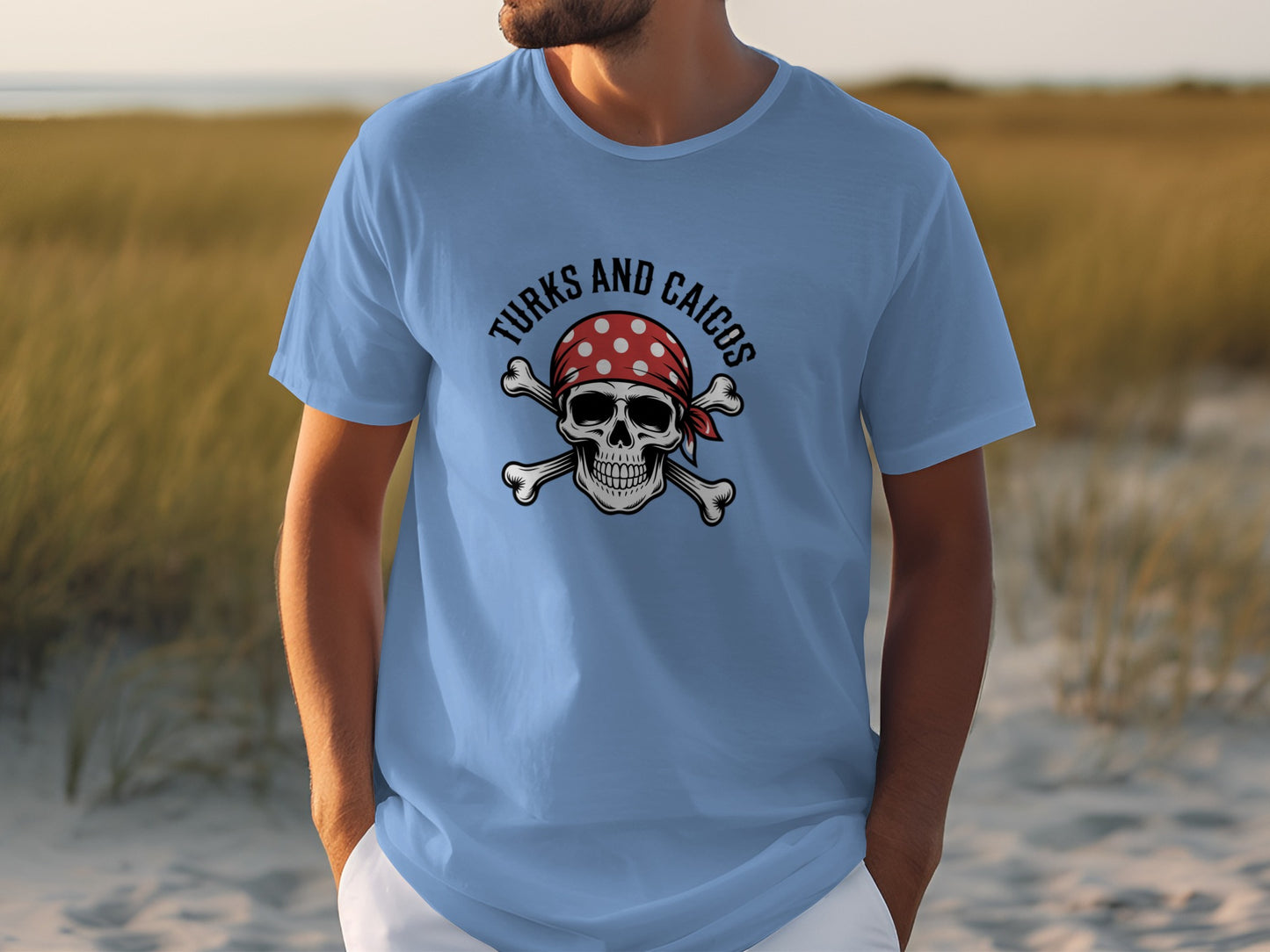 Turks and Caicos Skull with Crossbones T-shirt product