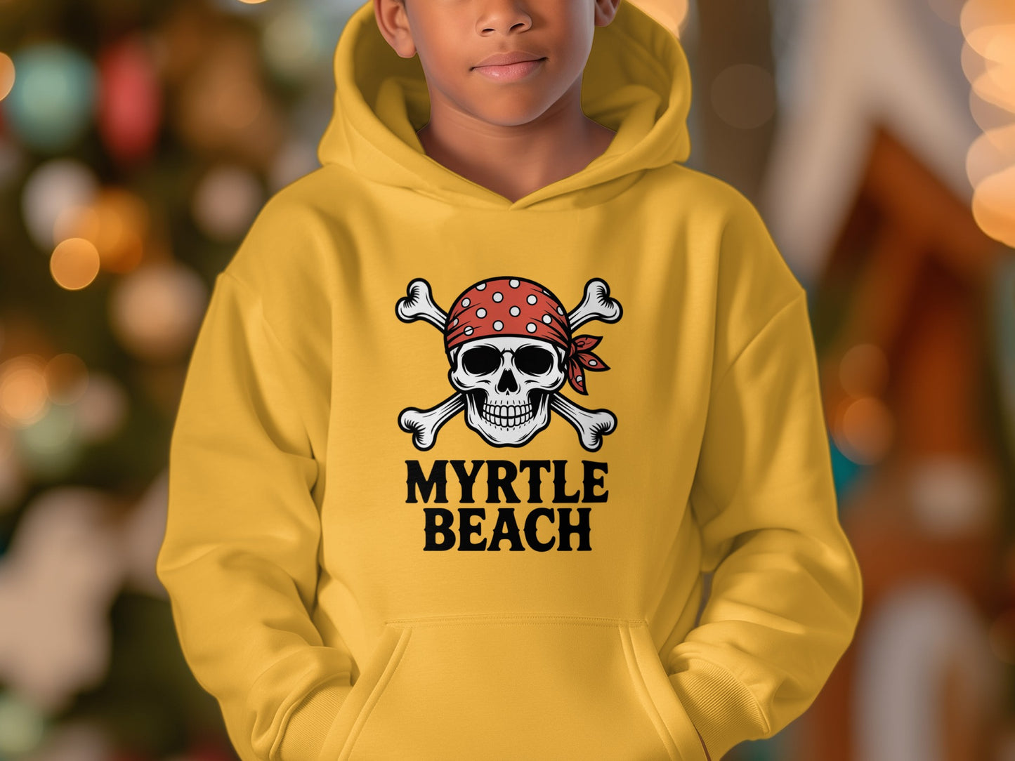 Myrtle Beach Pirate Skull Yellow Hoodie product