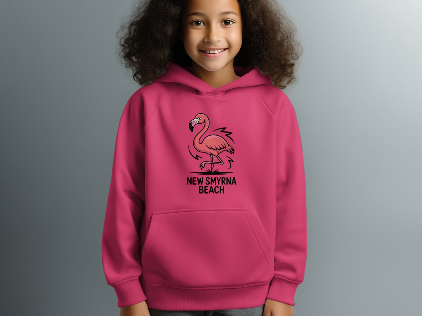 New Smyrna Beach Flamingo Print Hoodie product type