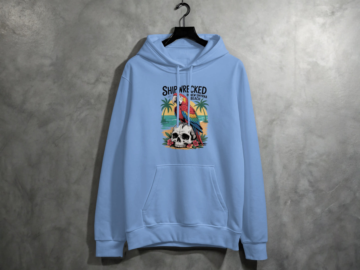 Shipwrecked Beach Graphic Light Blue Hoodie product type