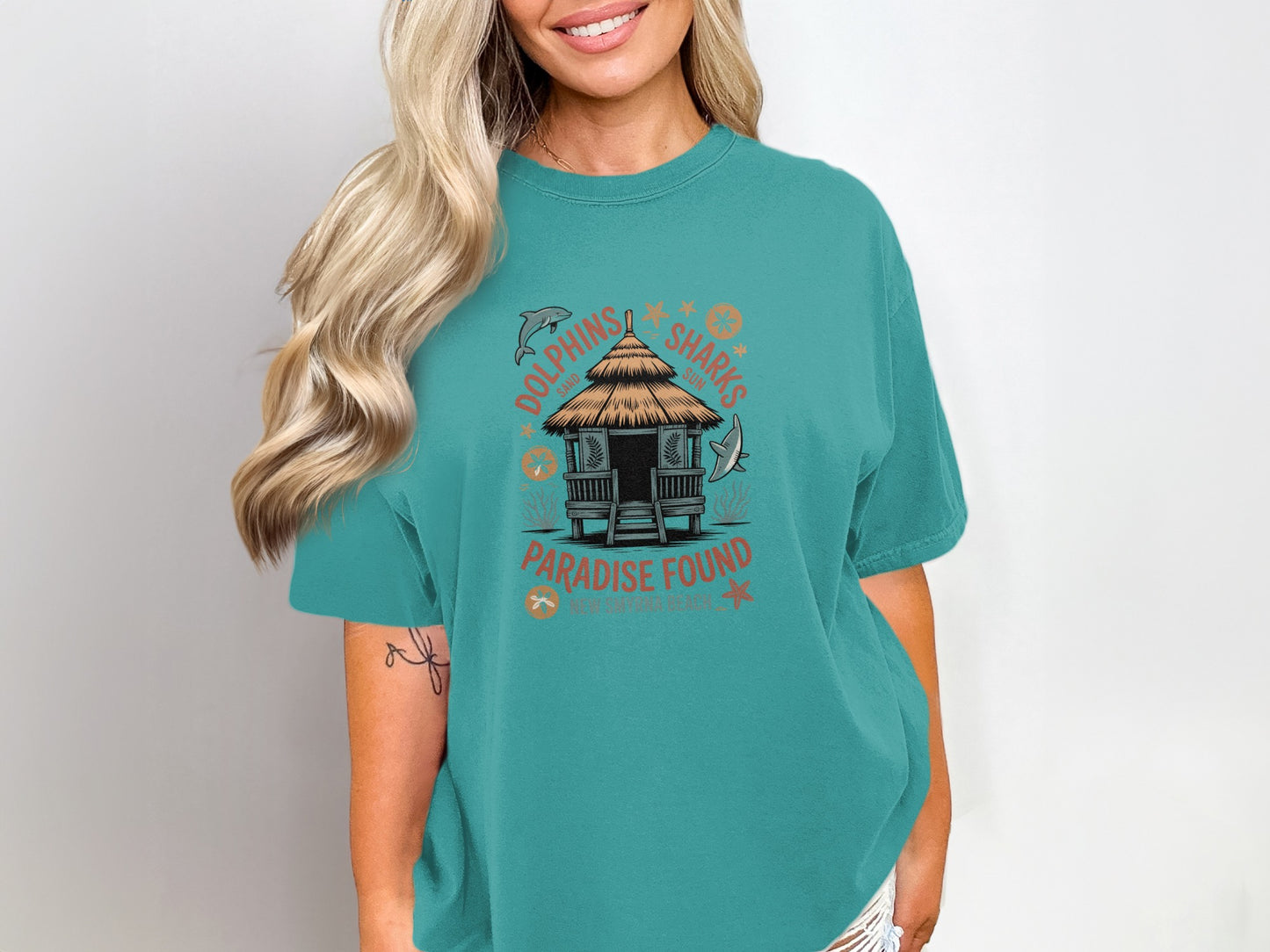 Dolphins Sharks Paradise Found Graphic T-Shirt product