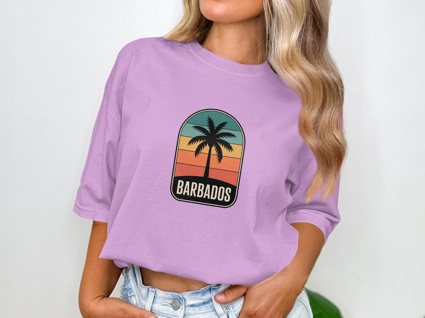Barbados Graphic Palm Tree Print T-Shirt product type