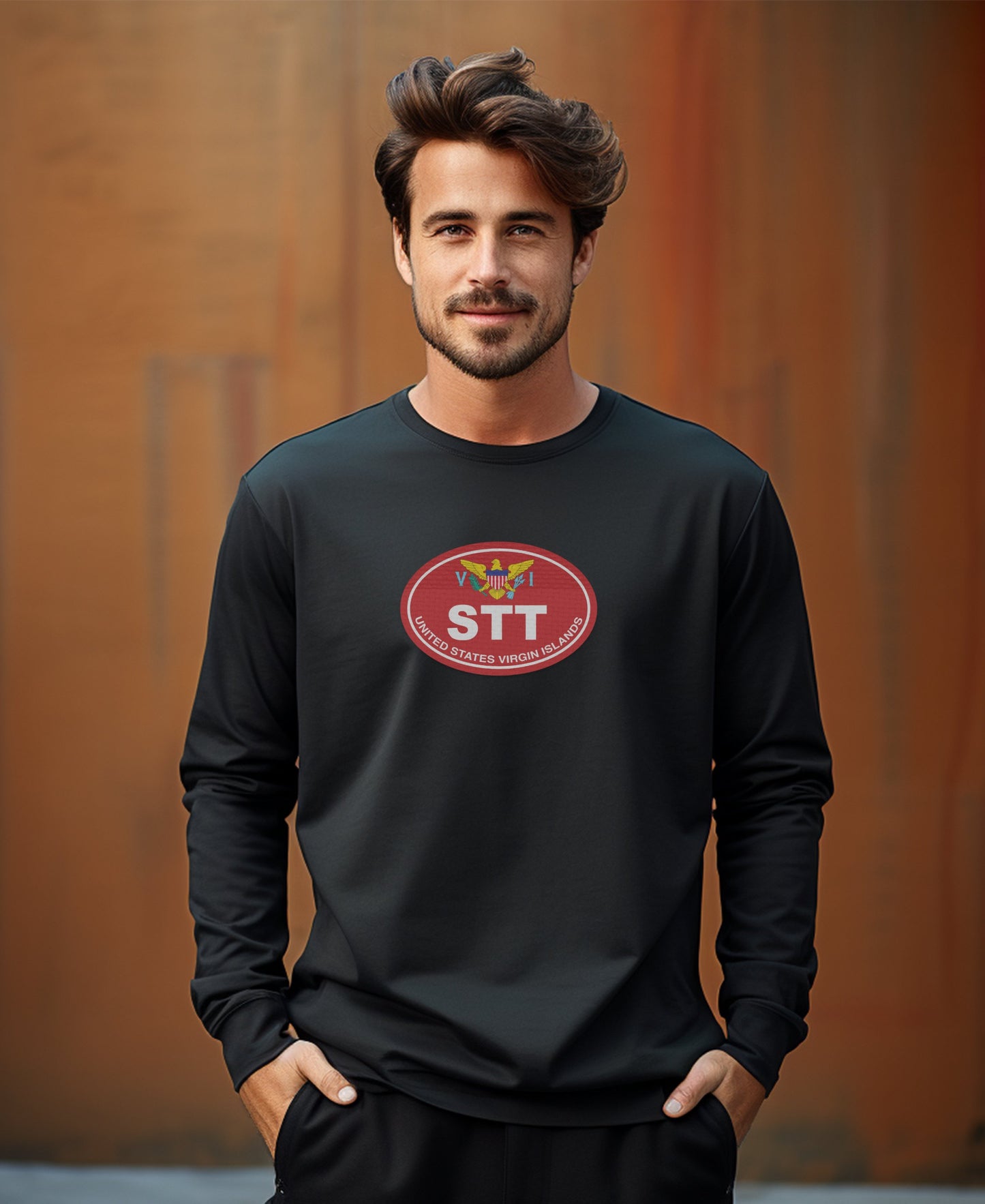 St Thomas Paradise Point Views and Carnival Celebrations Mens Long Sleeve T Shirt