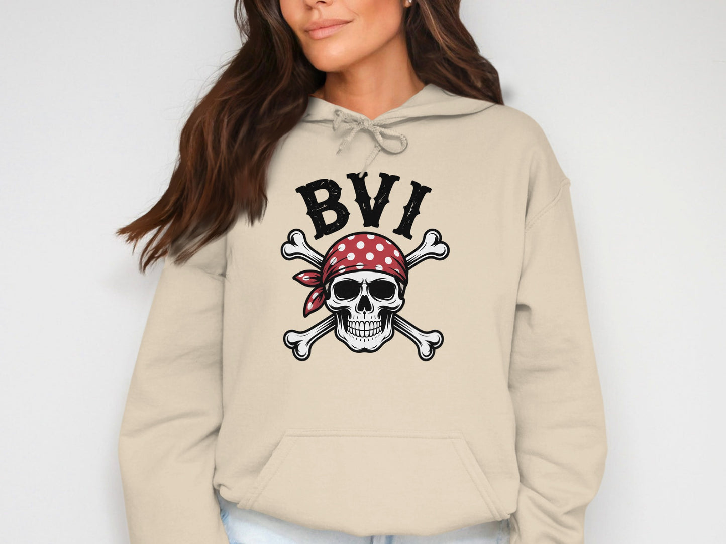 BVI Skull with Crossbones Hoodie Unique Clothing Product