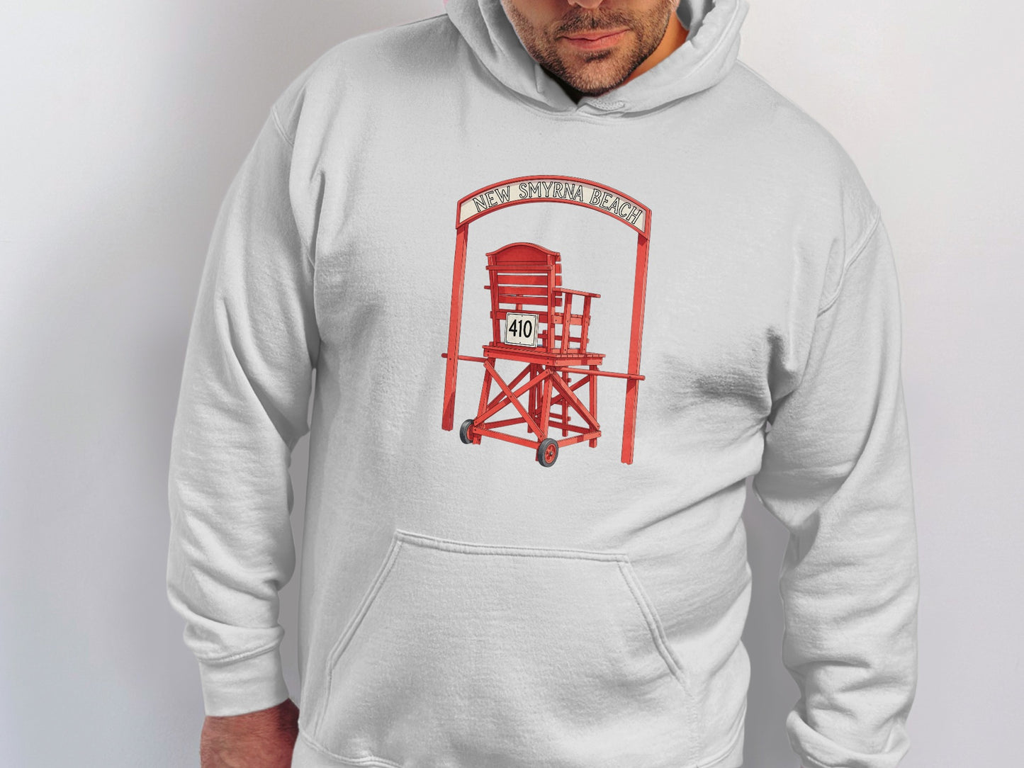 New Smyrna Beach Red Lifeguard Stand Hoodie product