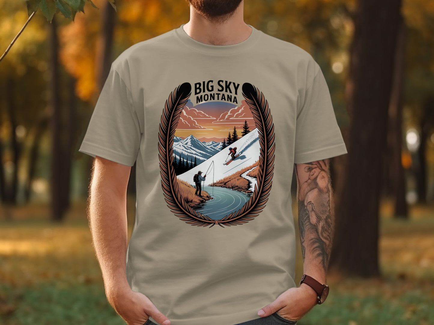 Big Sky Montana Graphic Tee with Mountain Scene product