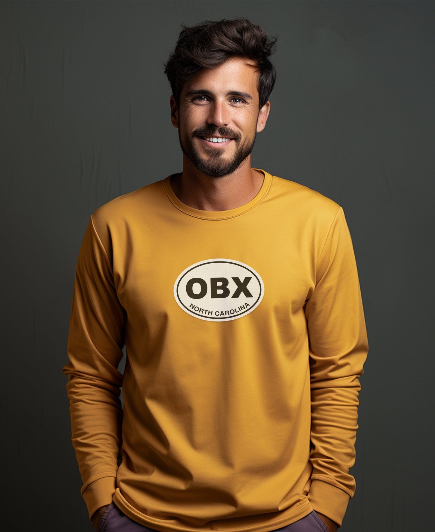 Outer Banks Wild Horses and Lighthouse Views Mens Long Sleeve T Shirt